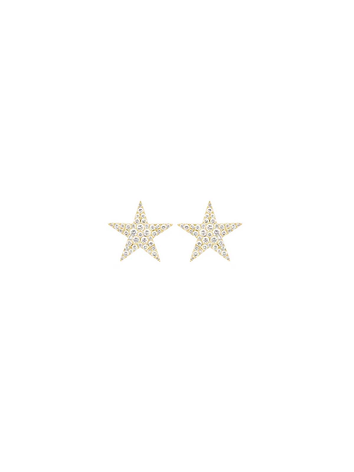 0.76ct Diamond 14K Gold Pave Star Earrings
