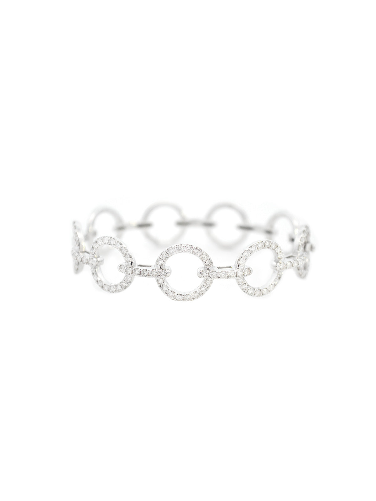 3.09ct Diamond 18K Gold Multi Circle Bangle Bracelet