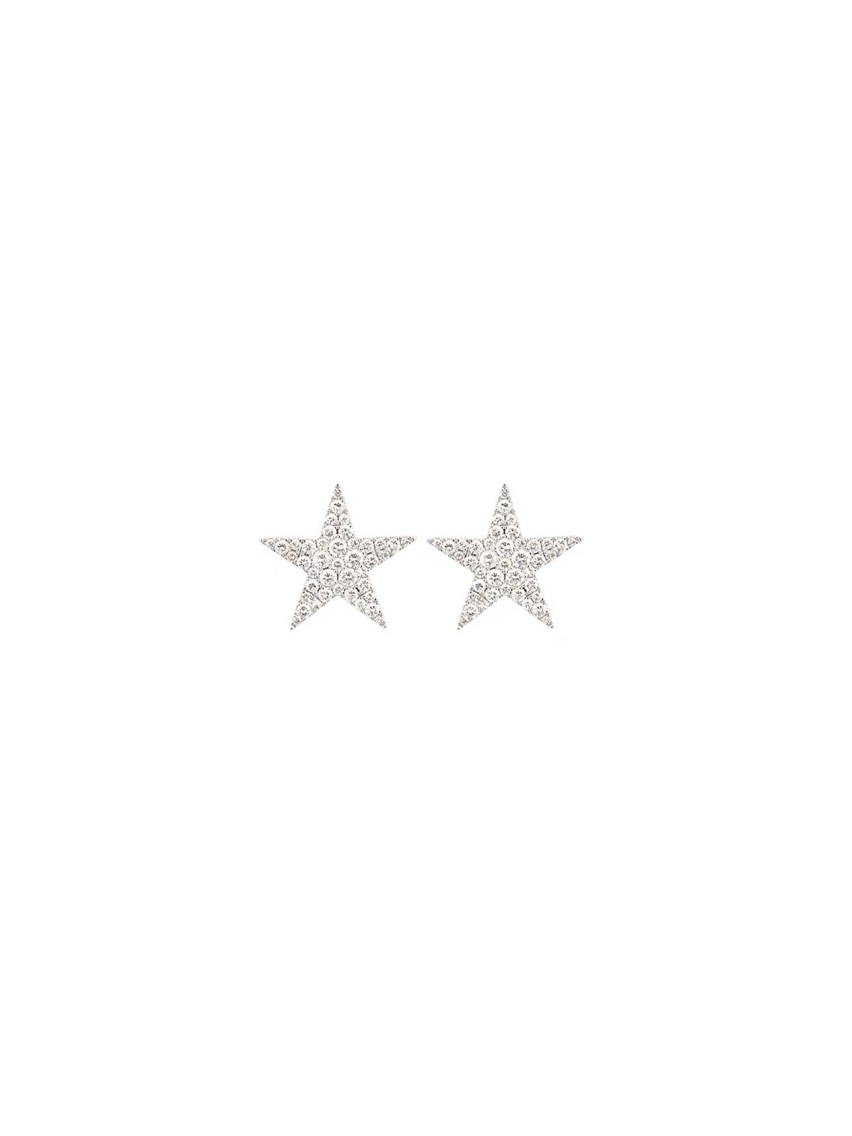 0.76ct Diamond 14K Gold Pave Star Earrings