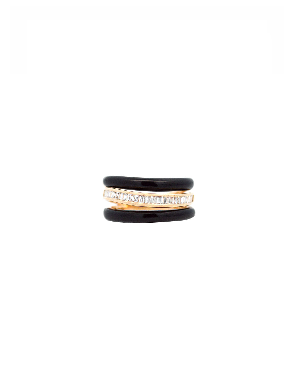 3.9ct Onyx Diamond 14K Gold Ring