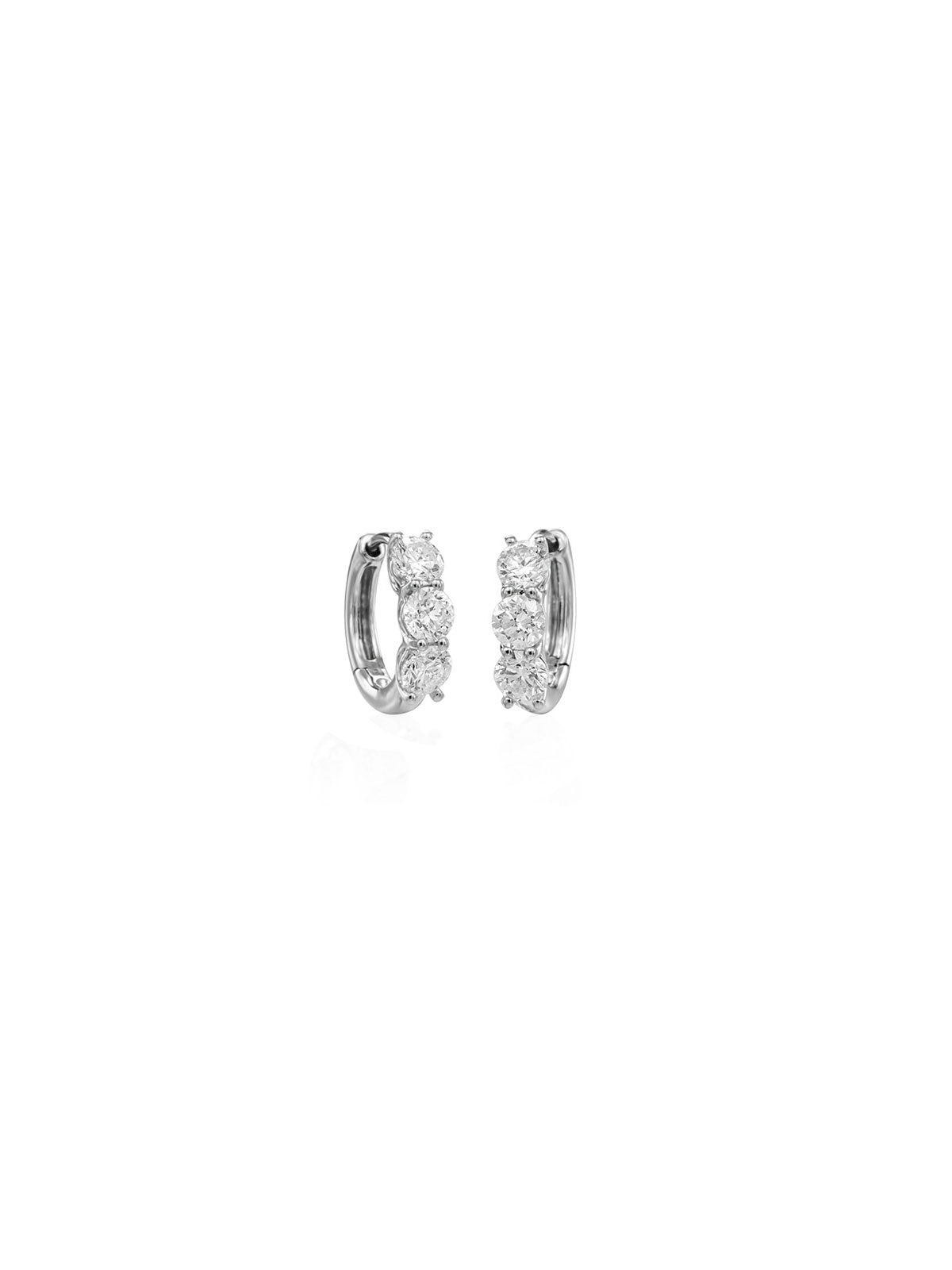 1.20ct Diamond 14K Gold Huggie Hoop Earrings
