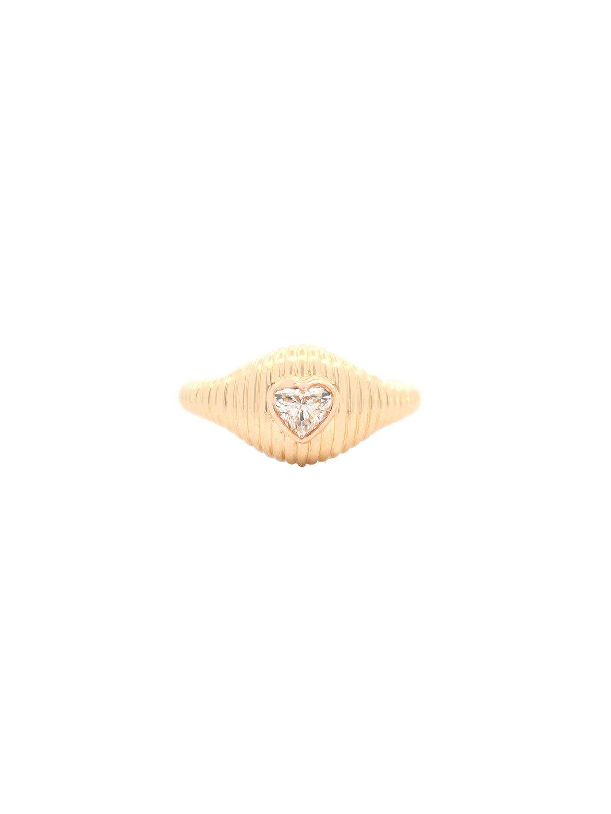 0.39ct Diamond 14K Gold Heart Grooved Ring