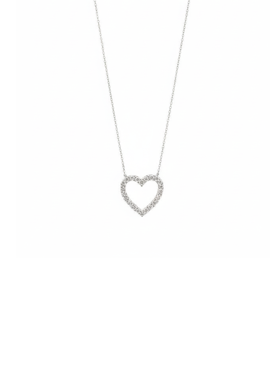 0.50ct Diamond 14K Gold Heart Pendant Chain Necklace