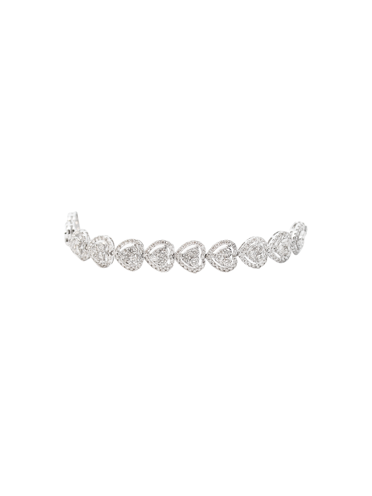6.01ct Diamond 14K Gold Heart Tennis Bracelet
