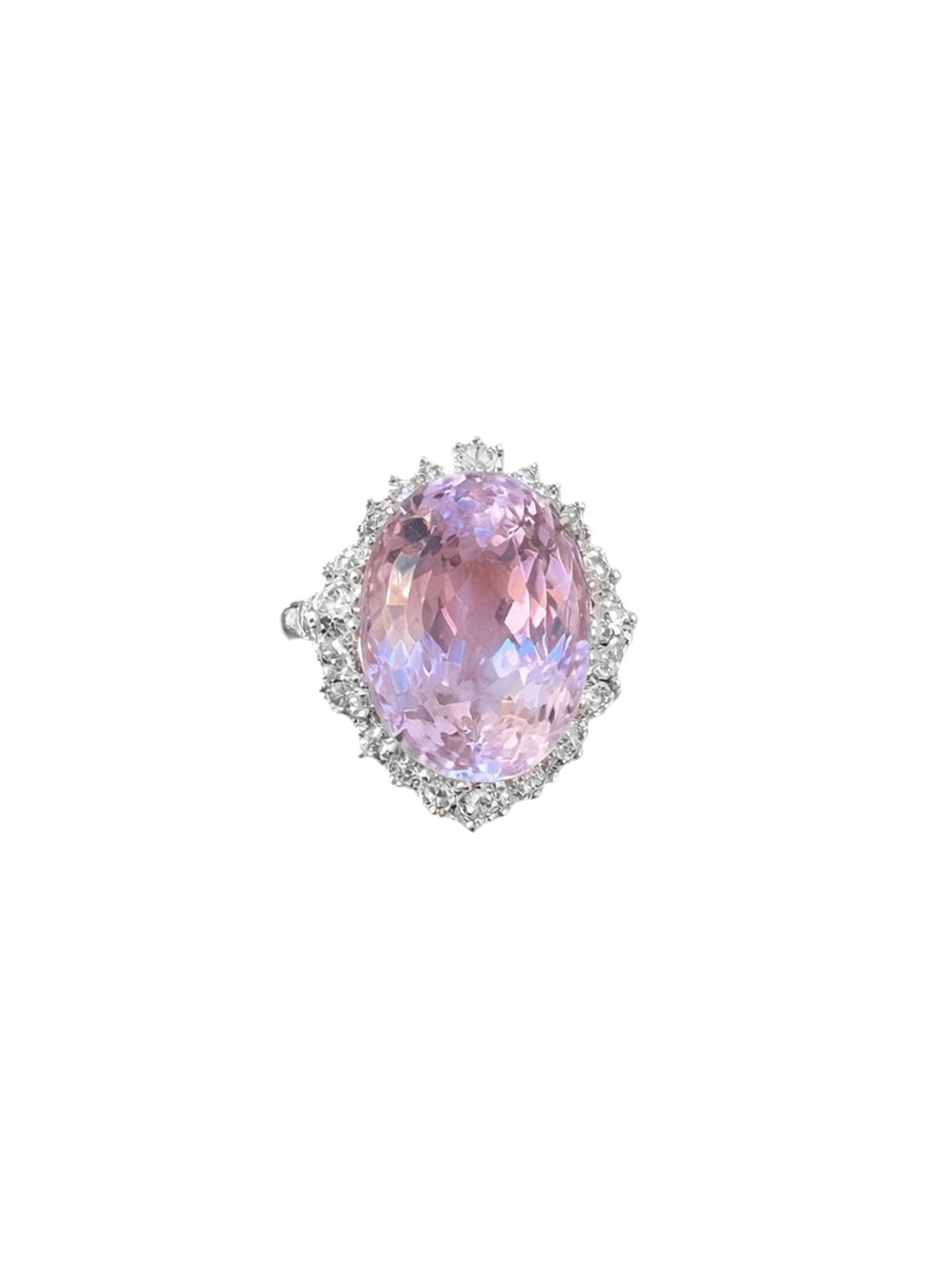 16.73ct Diamond Kunzite Platinum Cocktail Ring