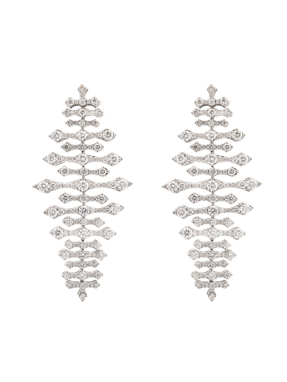 4.36ct Diamond 18K Gold Statement Cascade Earrings