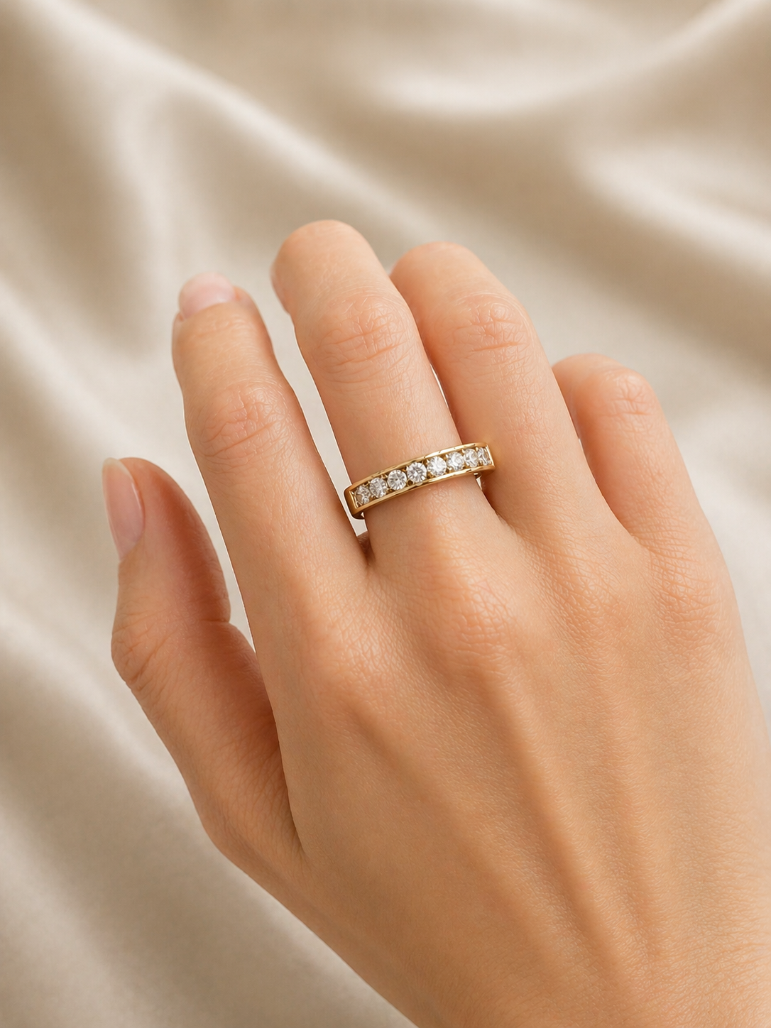 0.75ct Diamond 14K Gold Channel Set Ring