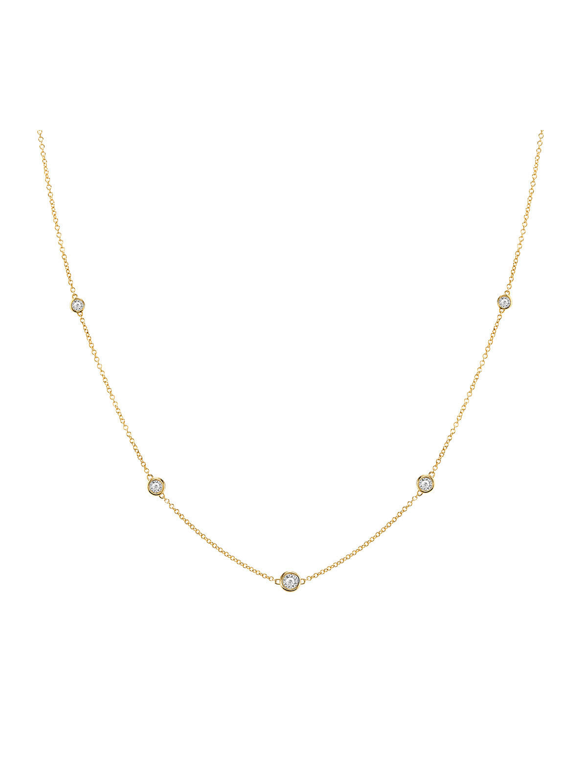 0.35ct Diamond 14K Gold By The Yard Necklace