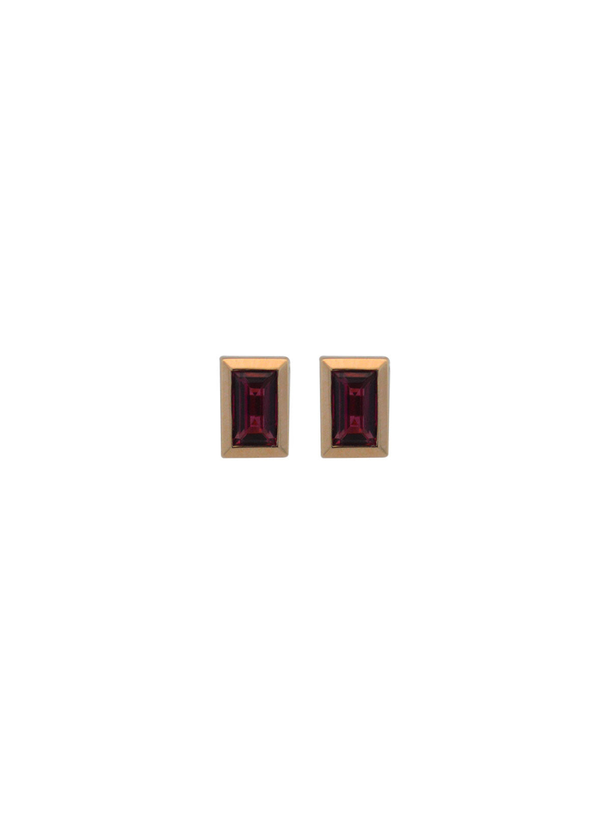 0.55ct Pink Tourmaline 14K Gold Baguette Stud Earrings