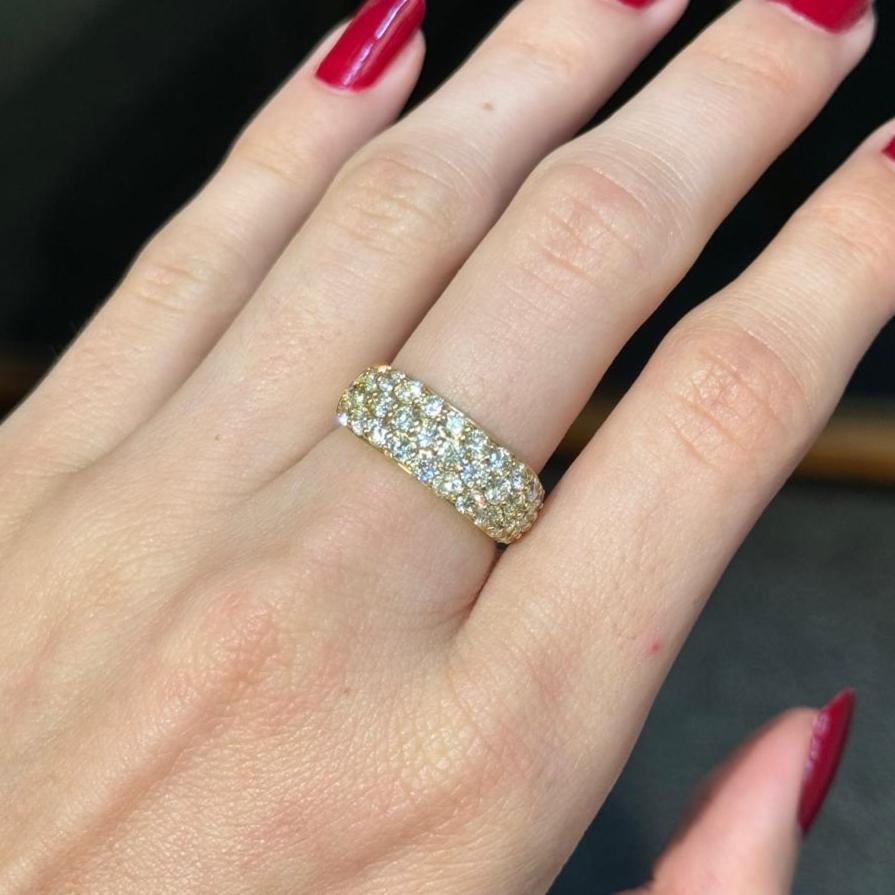 2.00ct Diamond 18K Gold Pave Band Ring