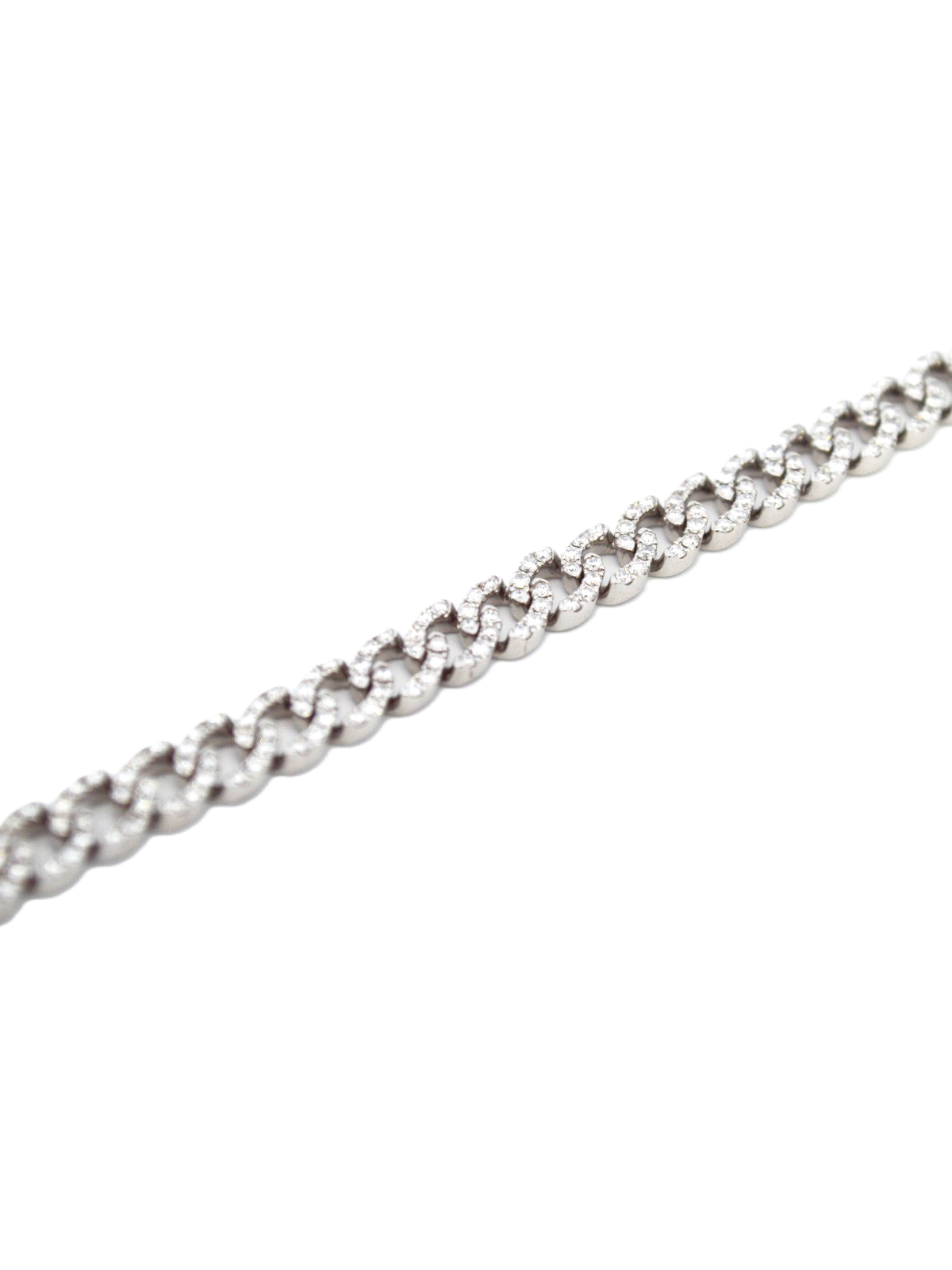 3.50ct Diamond 18K Gold Pave Cuban Chain Bracelet