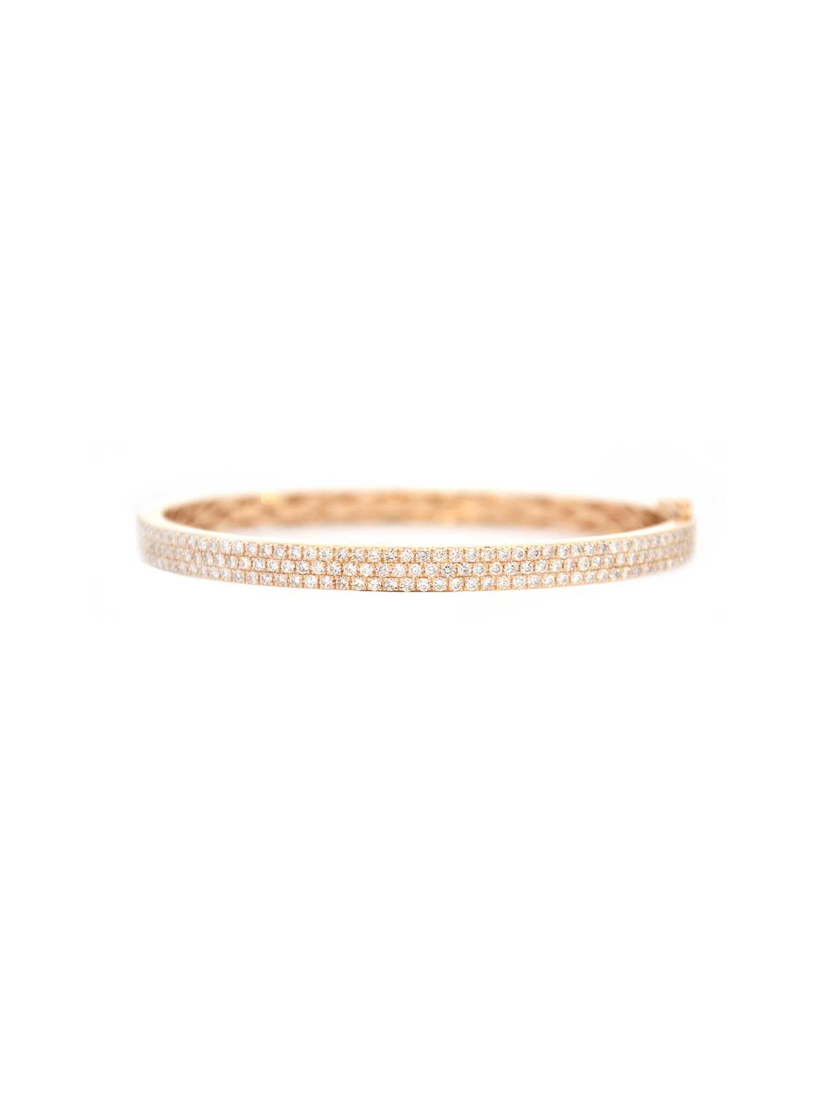 1.80ct Diamond 14K Gold Pave Bangle Bracelet