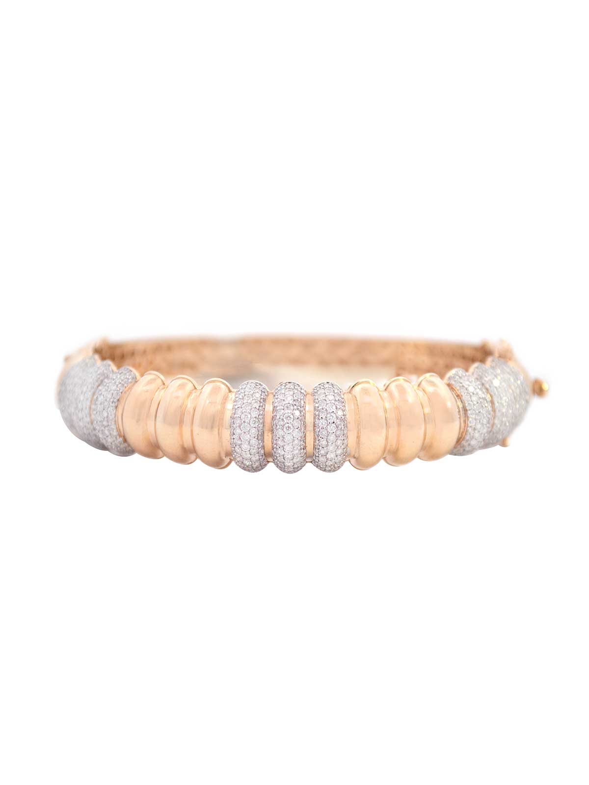 3.28ct Diamond 14K Gold Bangle Bracelet