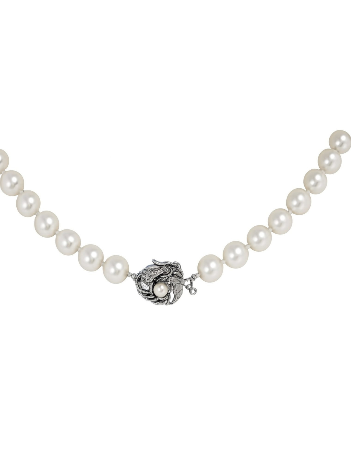 Pearls 9.5mm x 9.8mm Silver Necklace