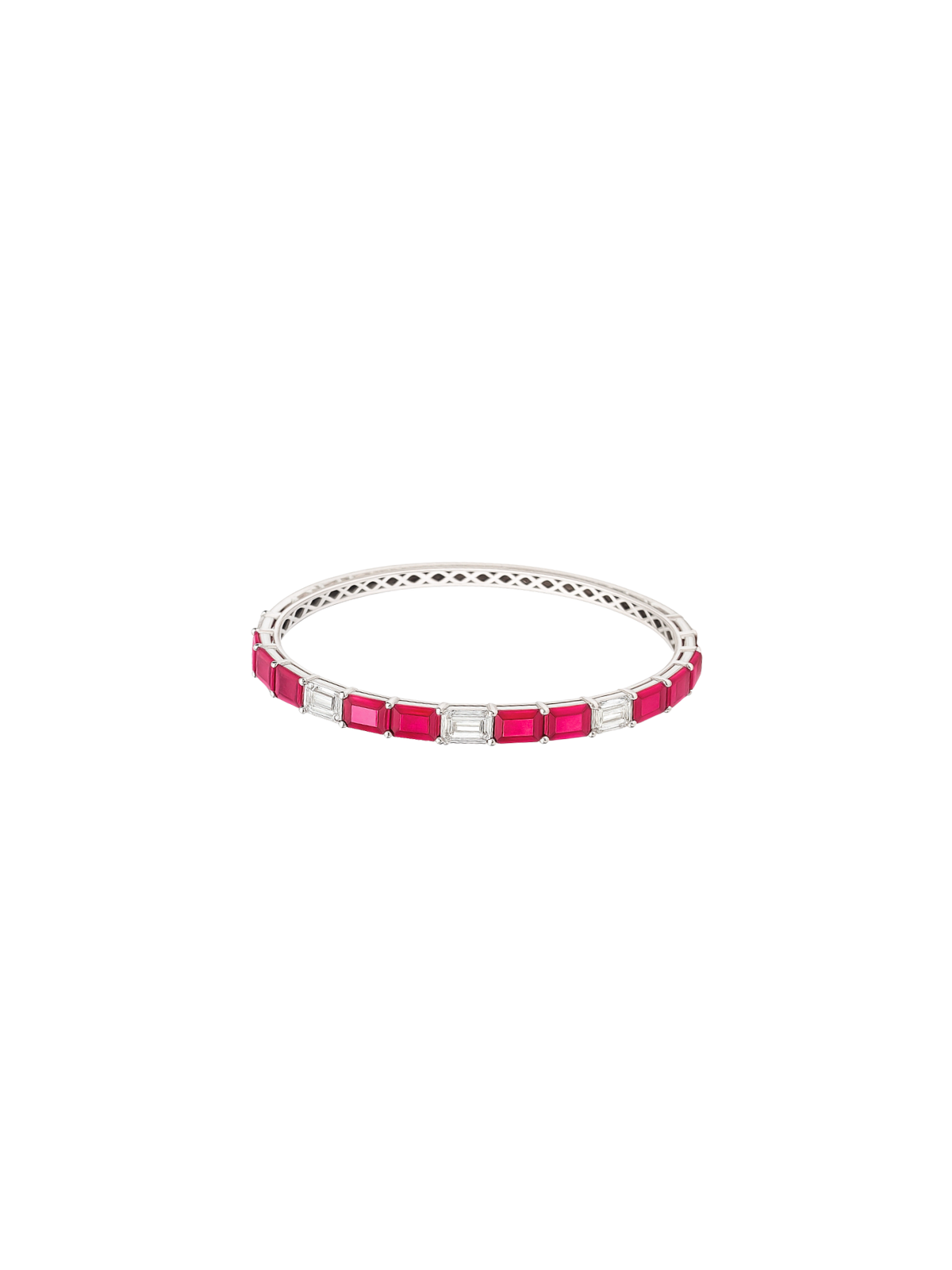 4.21ct Ruby and Diamond 18K Gold Bracelet