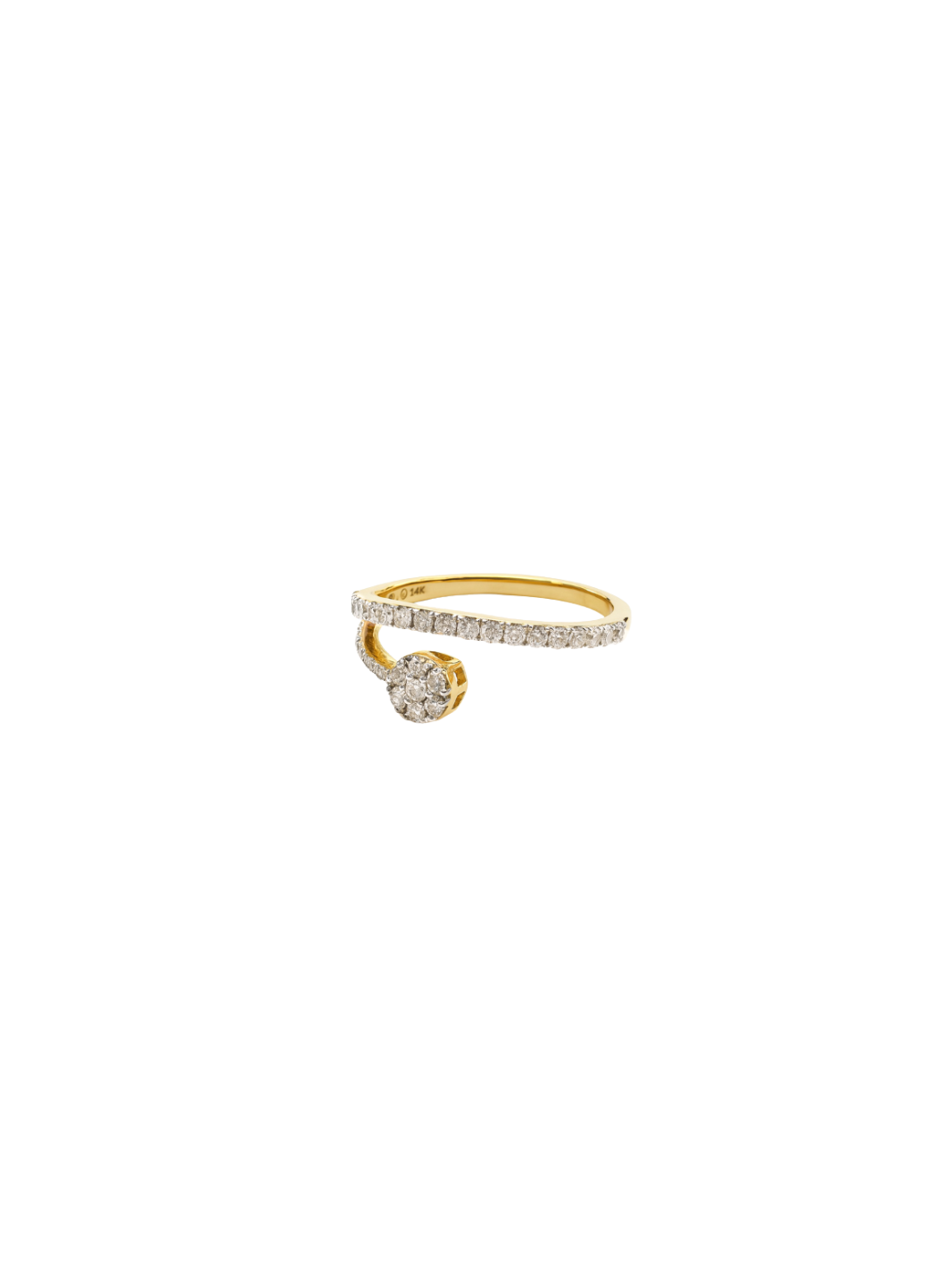 0.52ct Diamond 14K Gold Bypass Ring