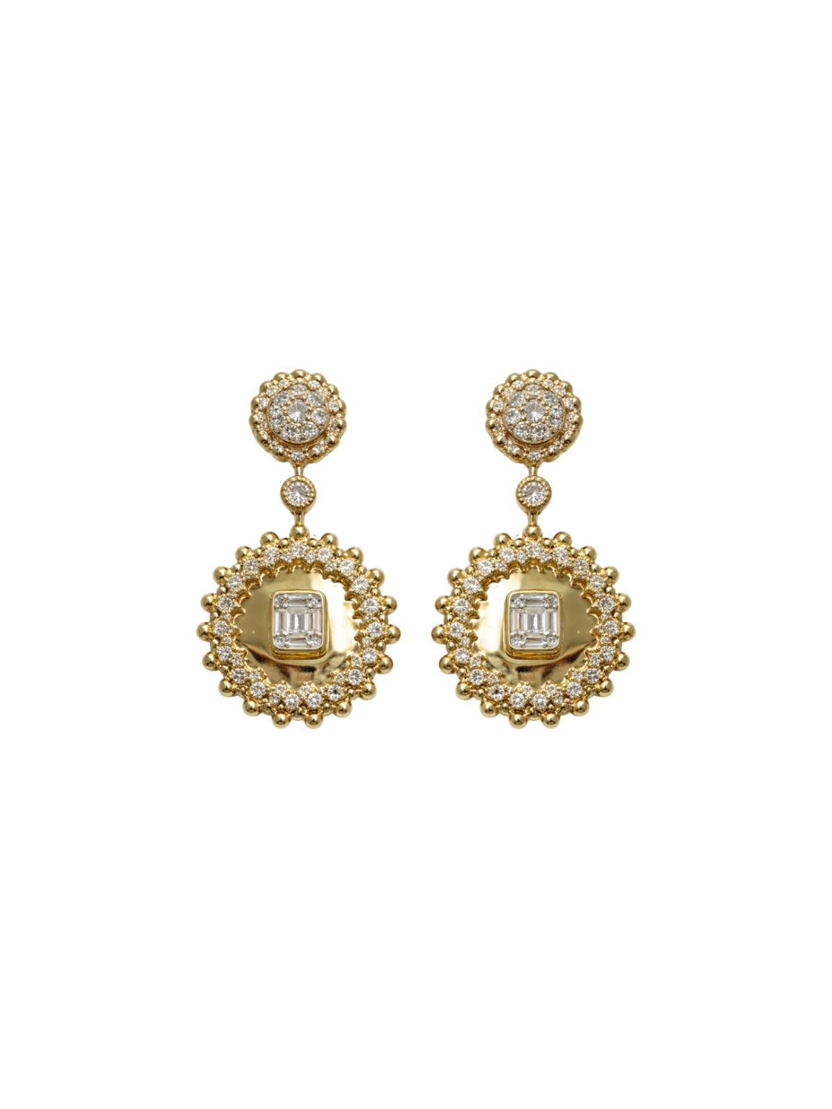 1.49ct Diamond 14K Gold Dangle Earrings