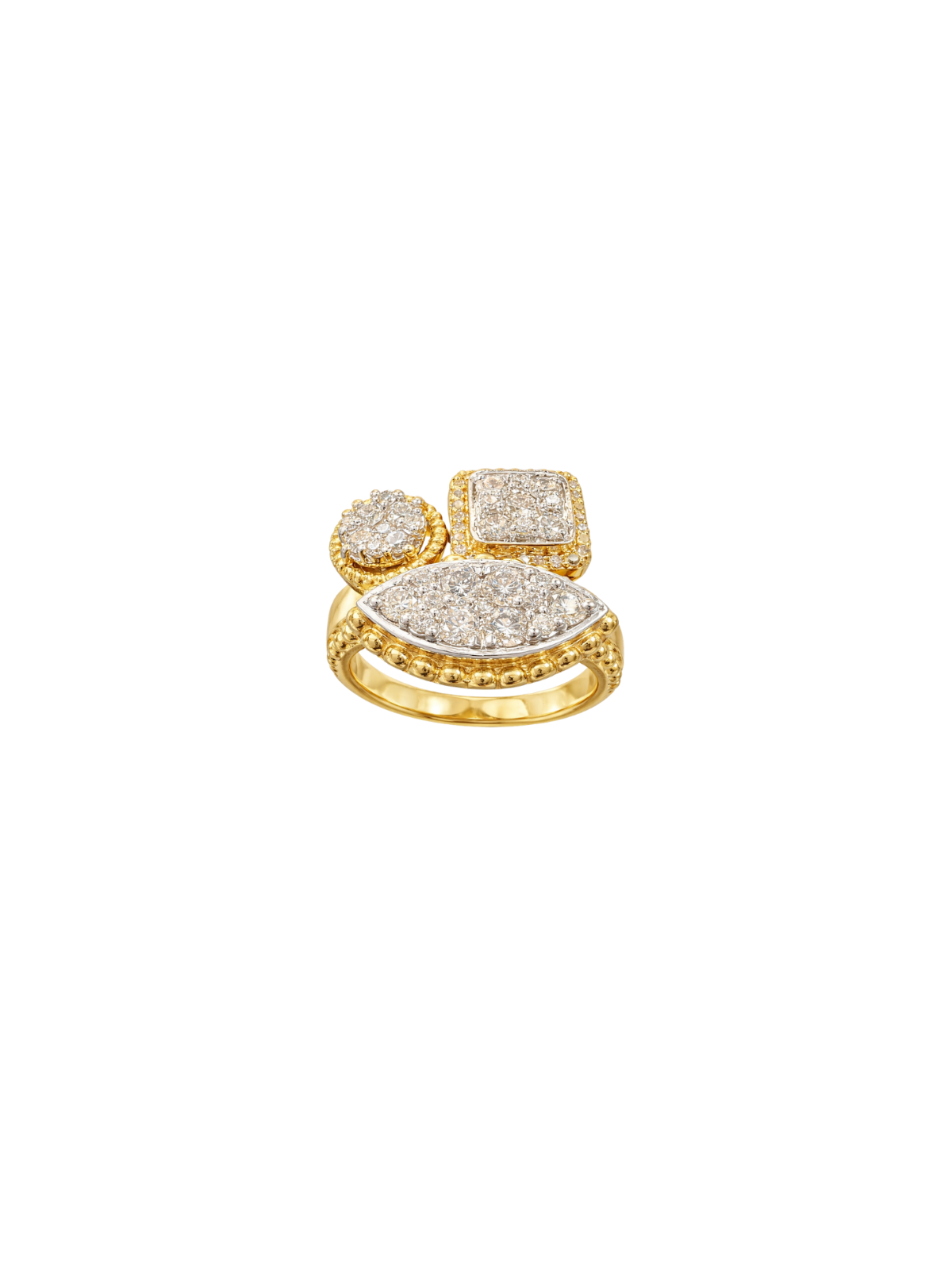 2.63ct Dimond 14K Gold Multi Shaped Ring