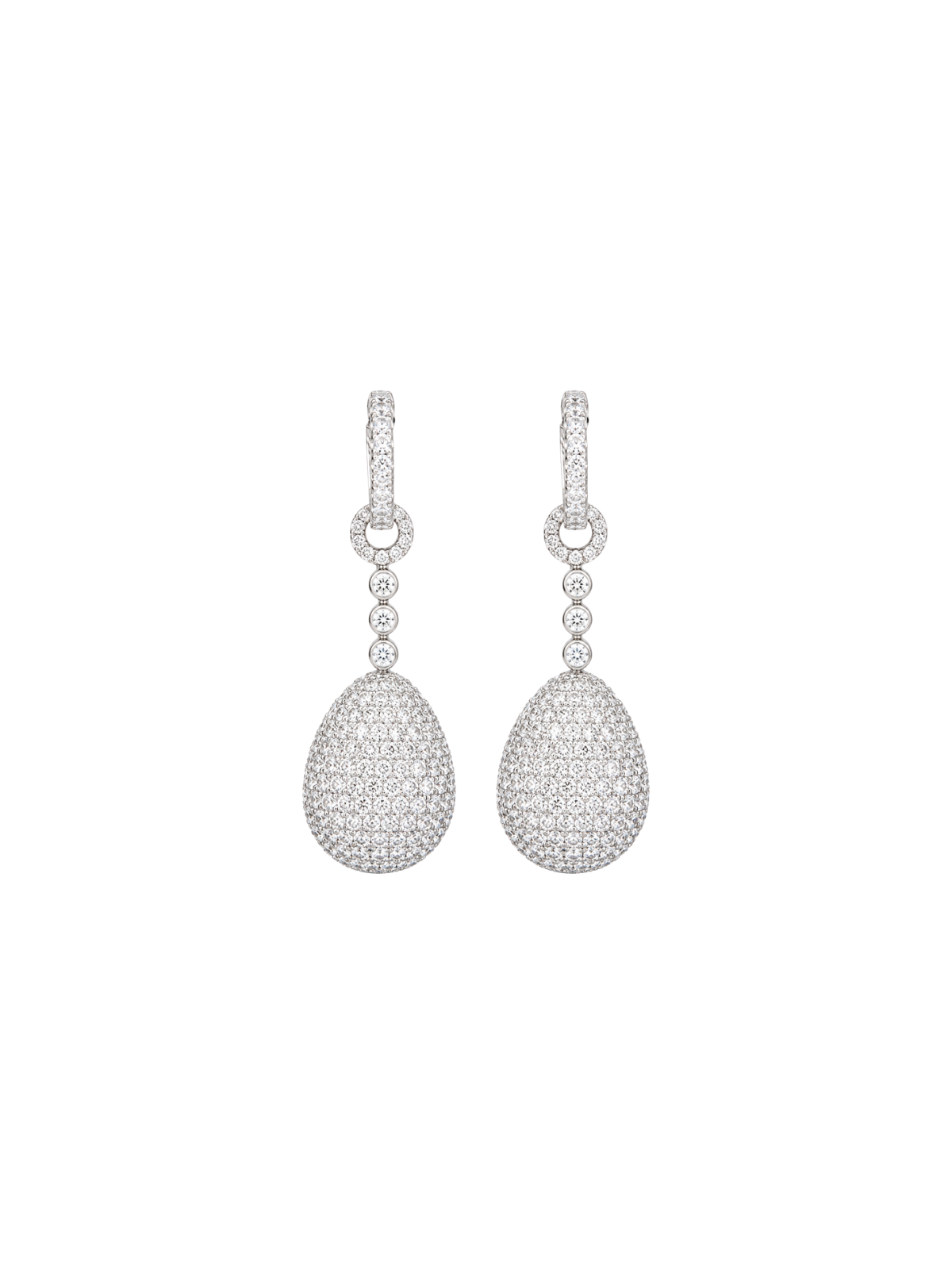 12.00ct Diamond 18K Gold Disco Ball Earrings