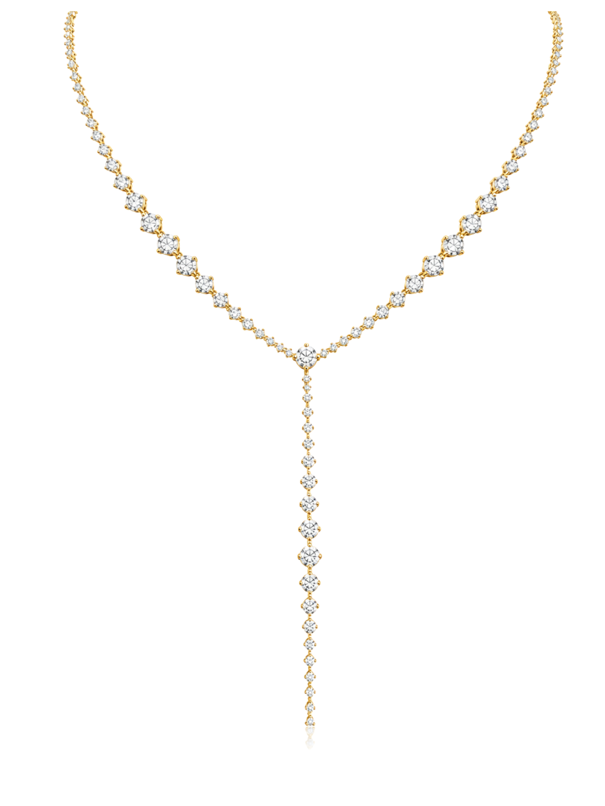 9.40ct Diamond 14K Gold Graduated Lariat Necklace