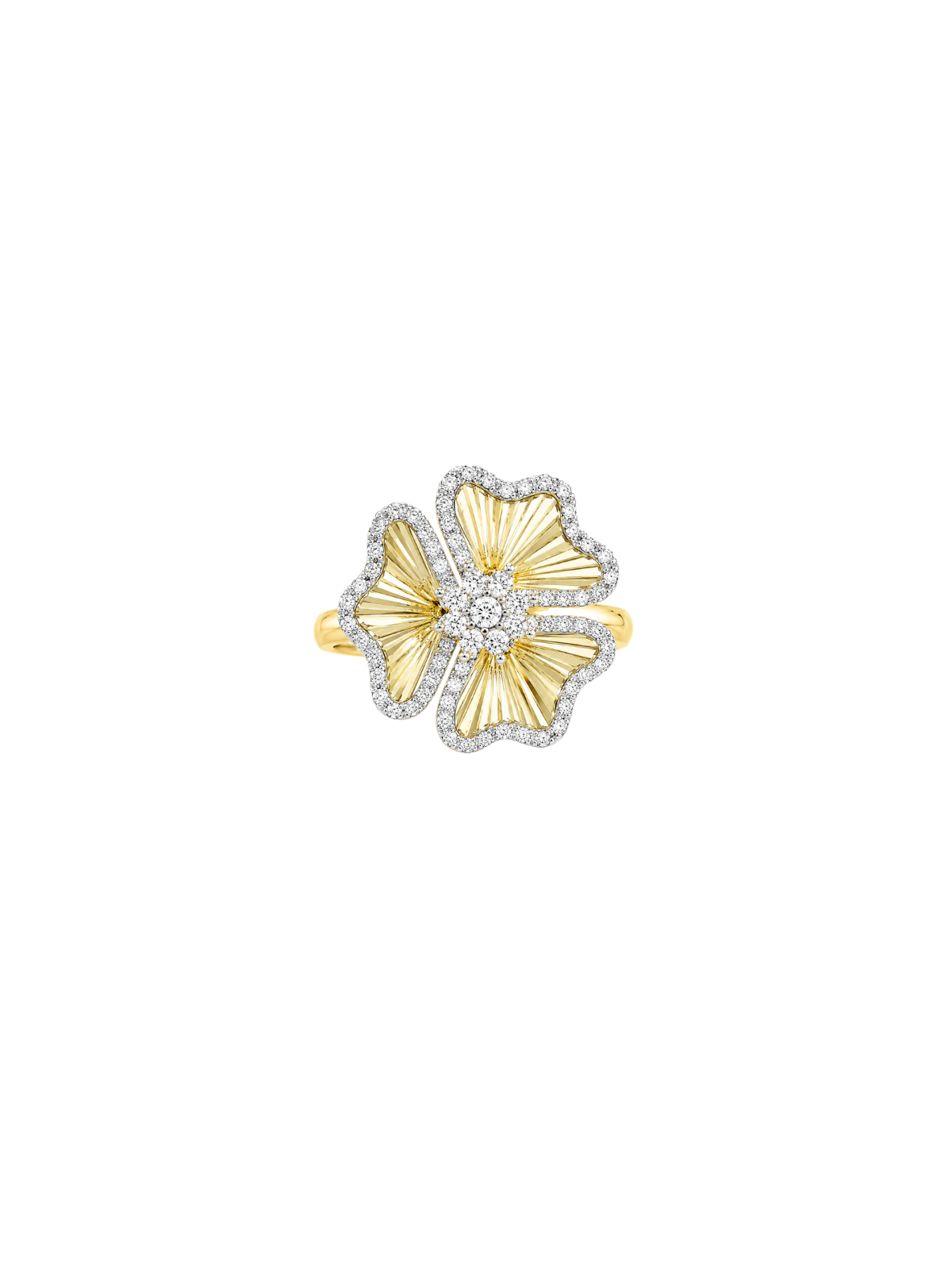 0.75ct Diamond 14K Gold Flower Ring