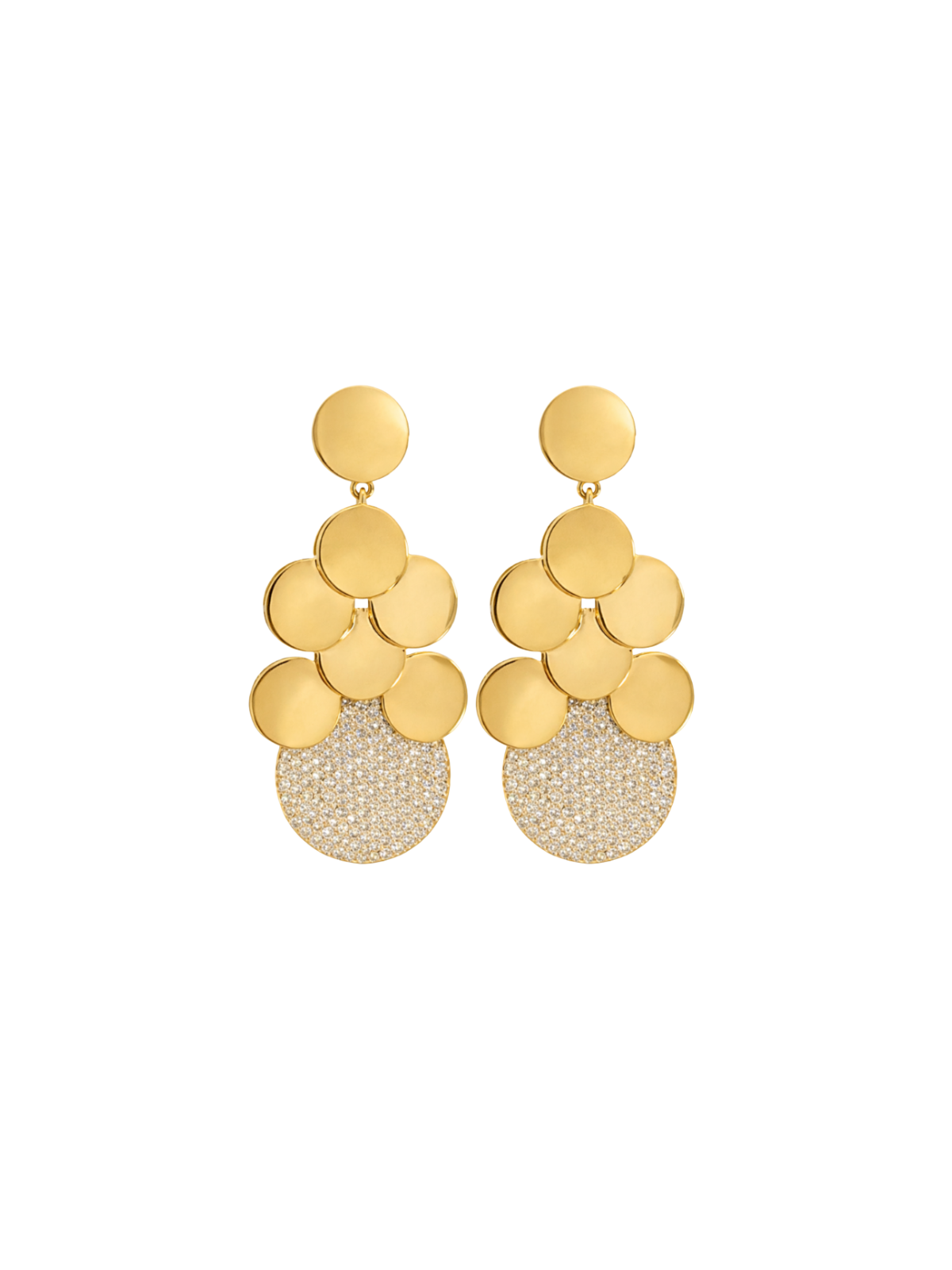 4.71ct Diamond 14K Gold Circle Statement Earrings