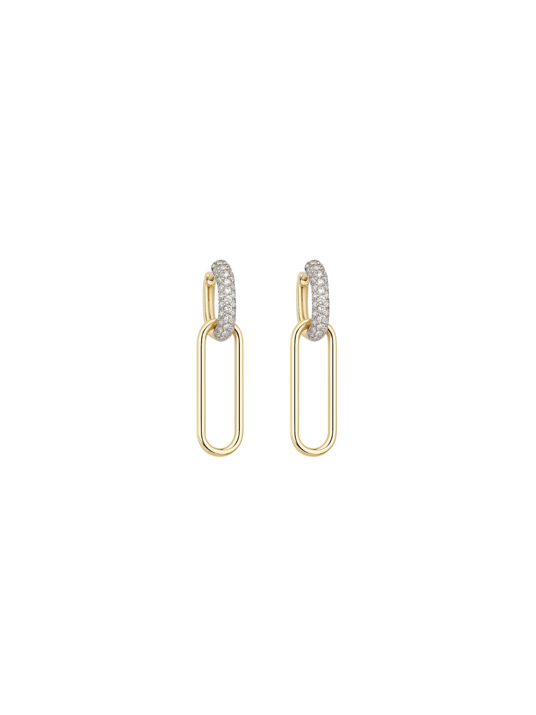 1.30ct Diamond 14K Gold Hoop Dangle Earrings