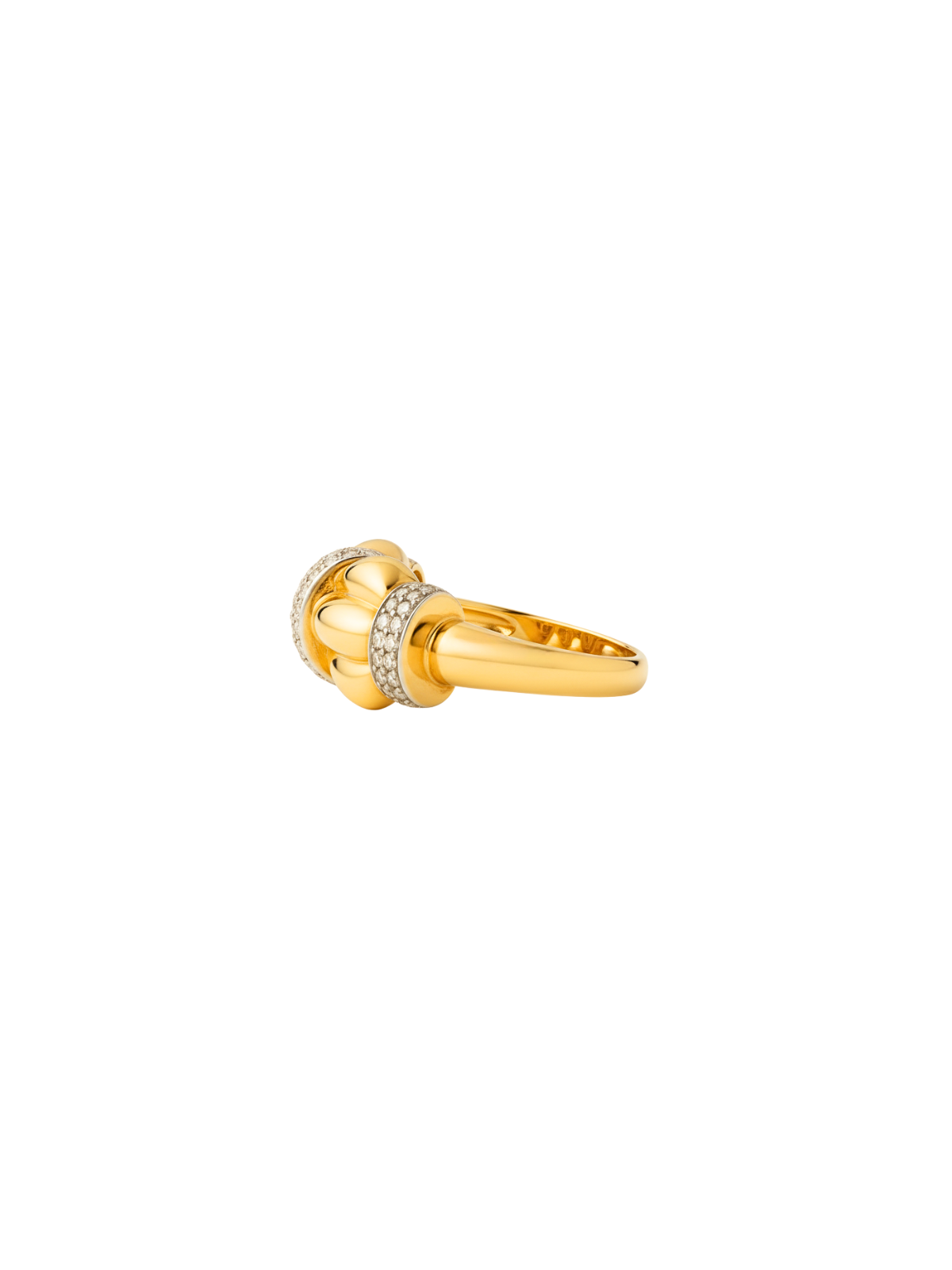 0.56ct Diamond 14K Gold Grooved Ring