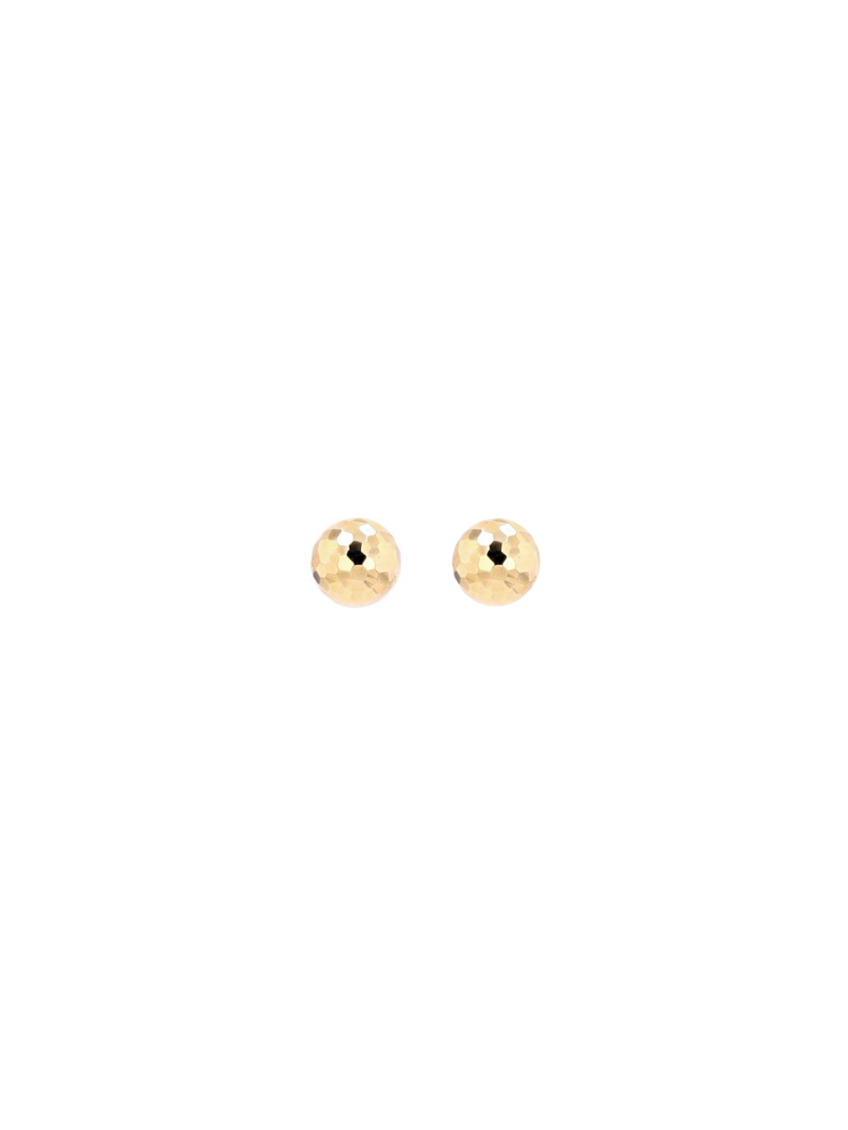 14K Gold Faceted Ball Stud Earrings