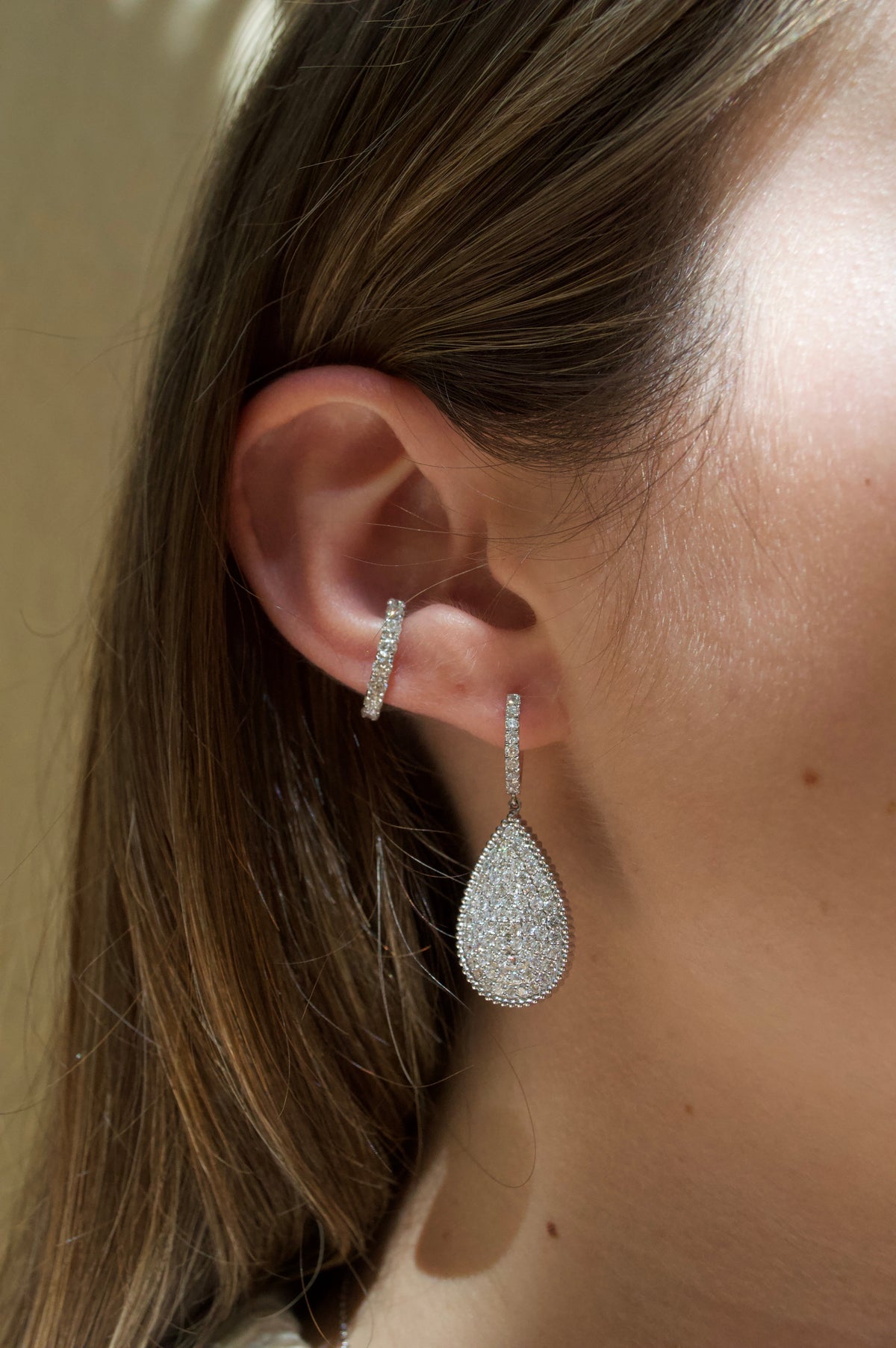 2.75ct Diamond 18K Gold Dangle Earrings
