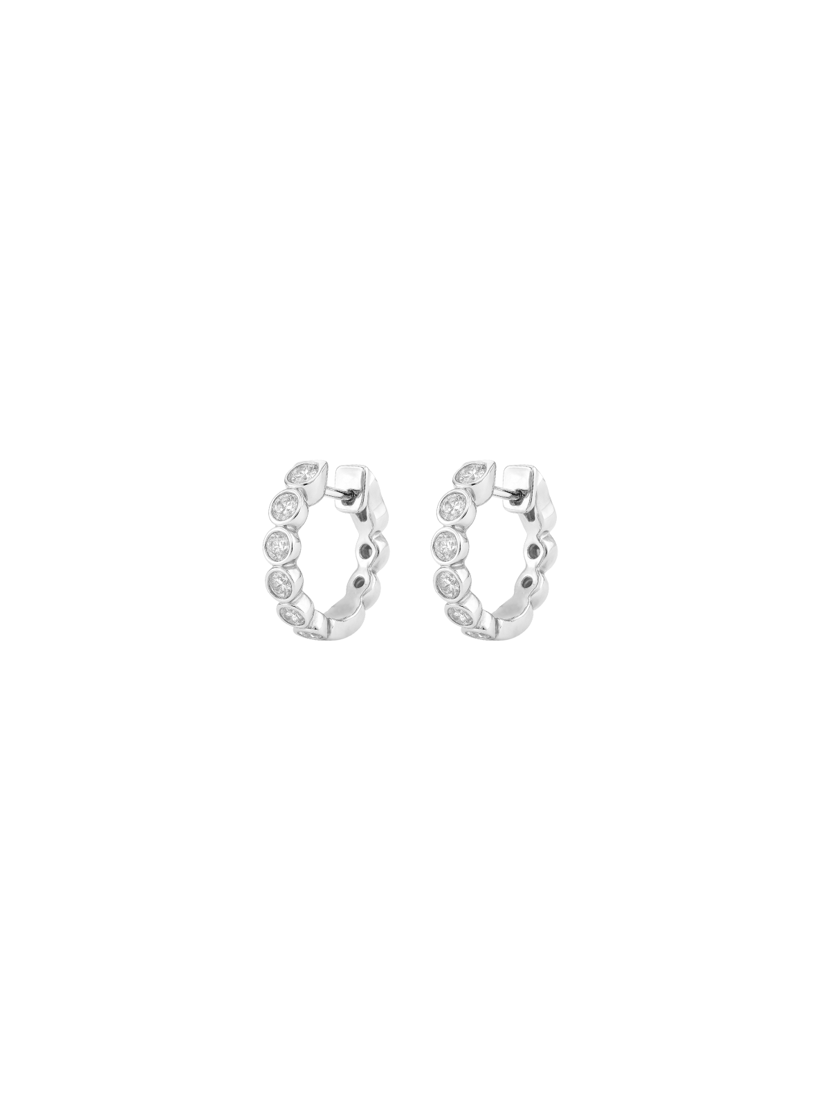 0.37ct Diamond 14K Gold Bezel Hoops