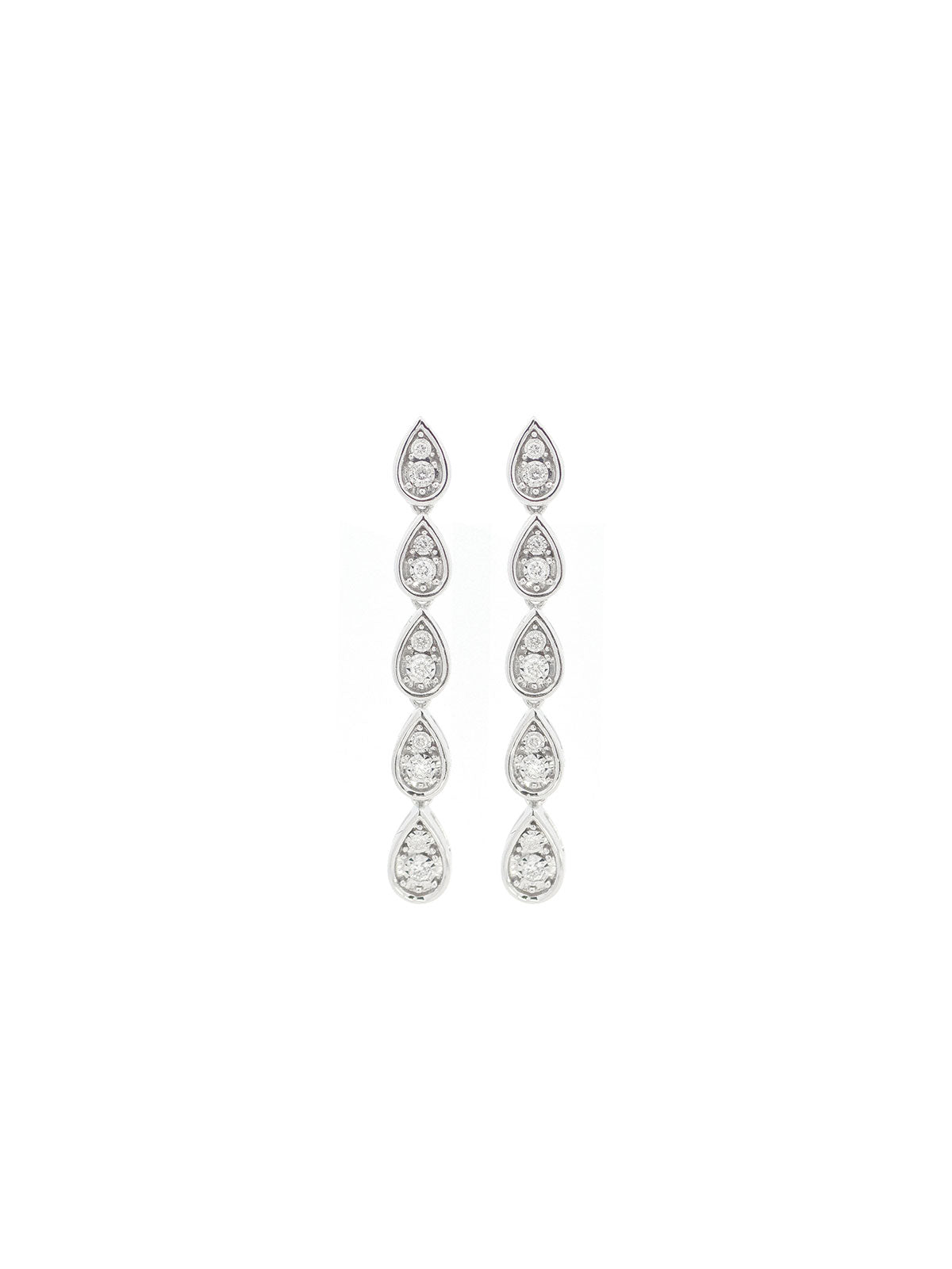 0.45ct Diamond 14K Gold Linear Earrings