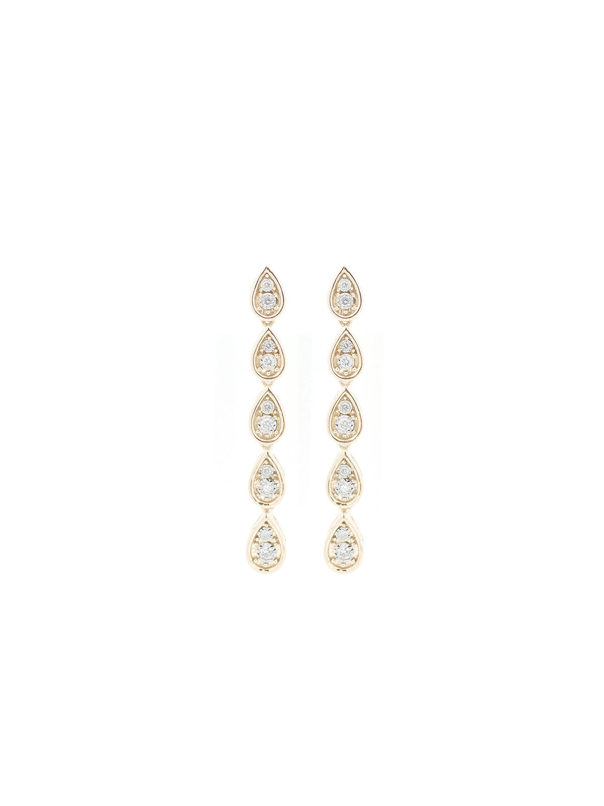 0.45ct Diamond 14K Gold Linear Earrings