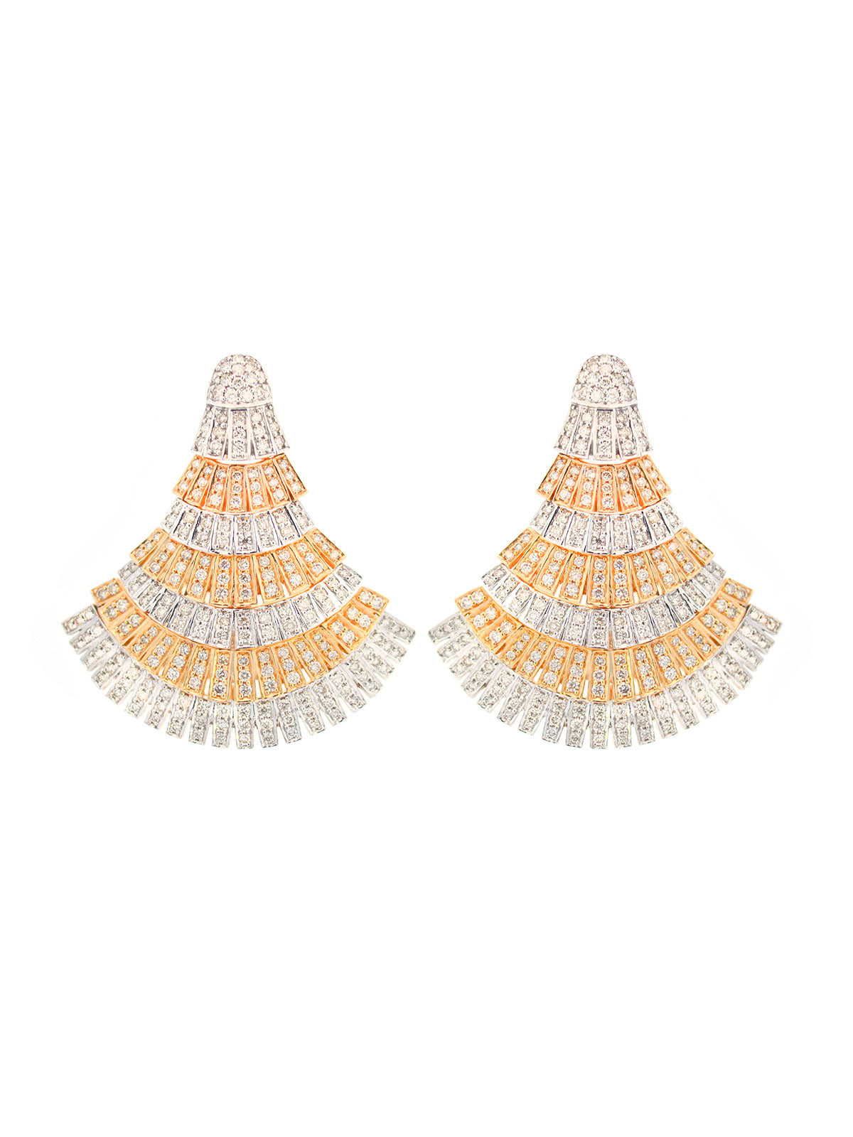 5.08ct Diamond 18K Gold Statement Earrings