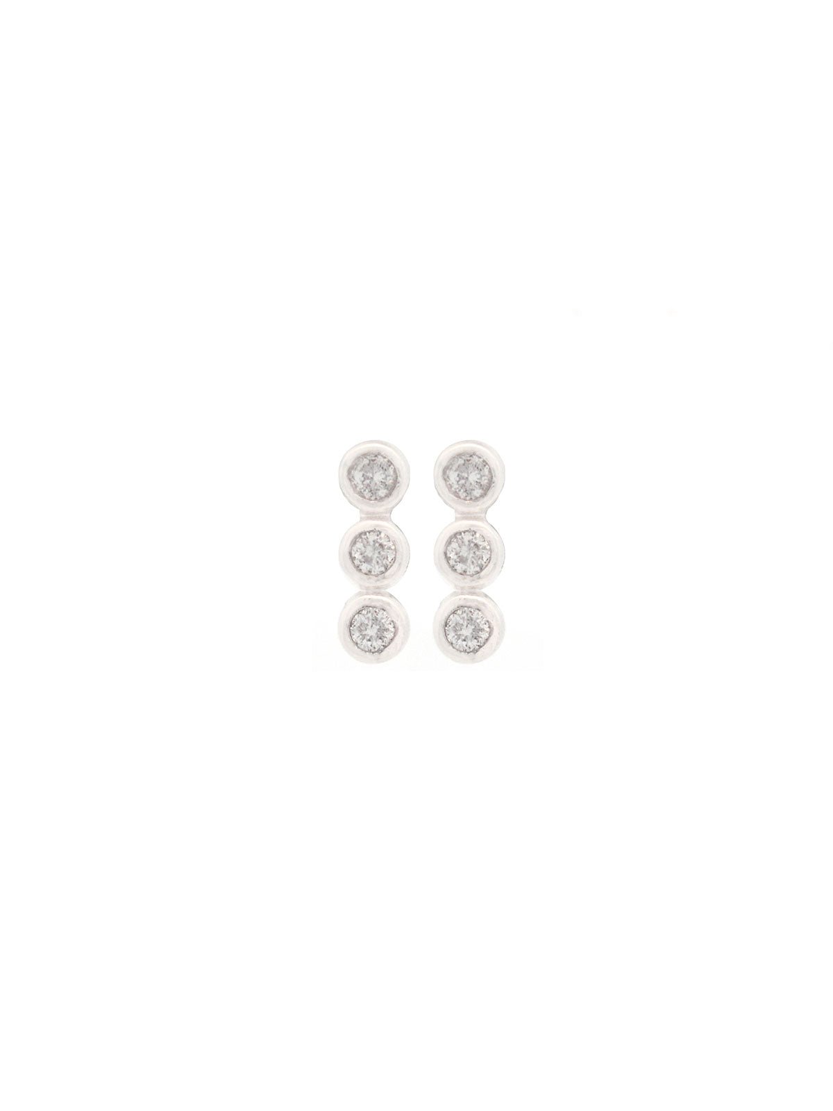 0.09ct Diamond 14K Gold Three Stone Earrings