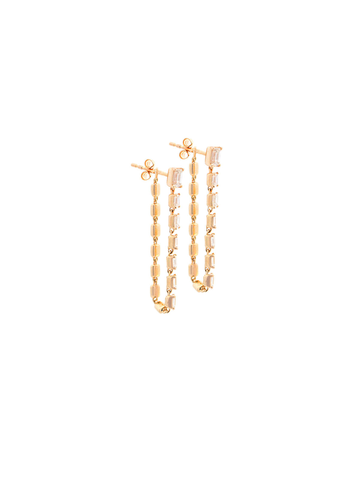 1.44ct Diamond 14K Gold Cut Bezel Drop Earrings