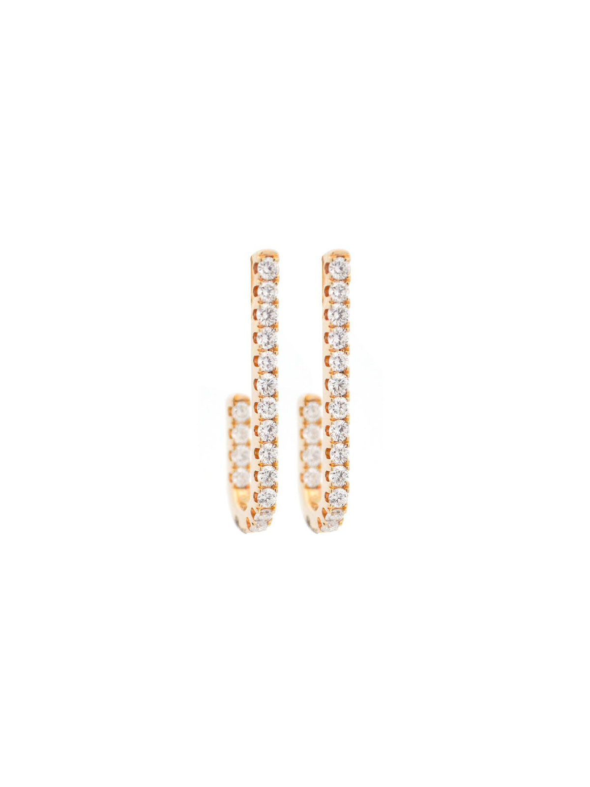 0.60ct Diamond 14K Gold J Hoop Earrings