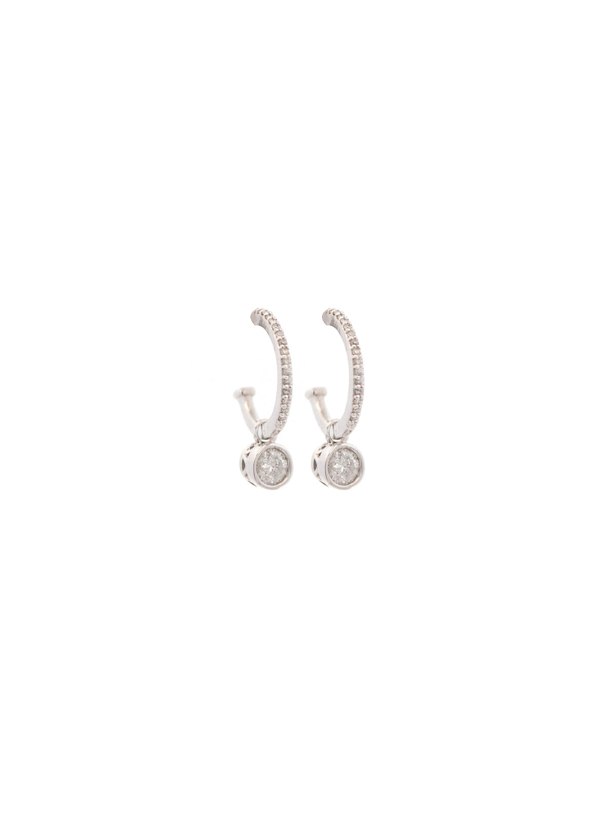 0.70ct Diamond 14K Gold Drop Hoop Earrings
