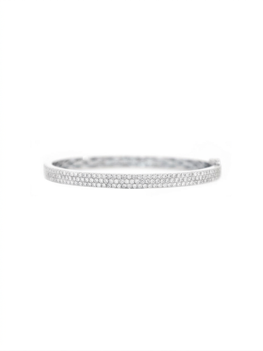 1.80ct Diamond 14K Gold Pave Bangle Bracelet