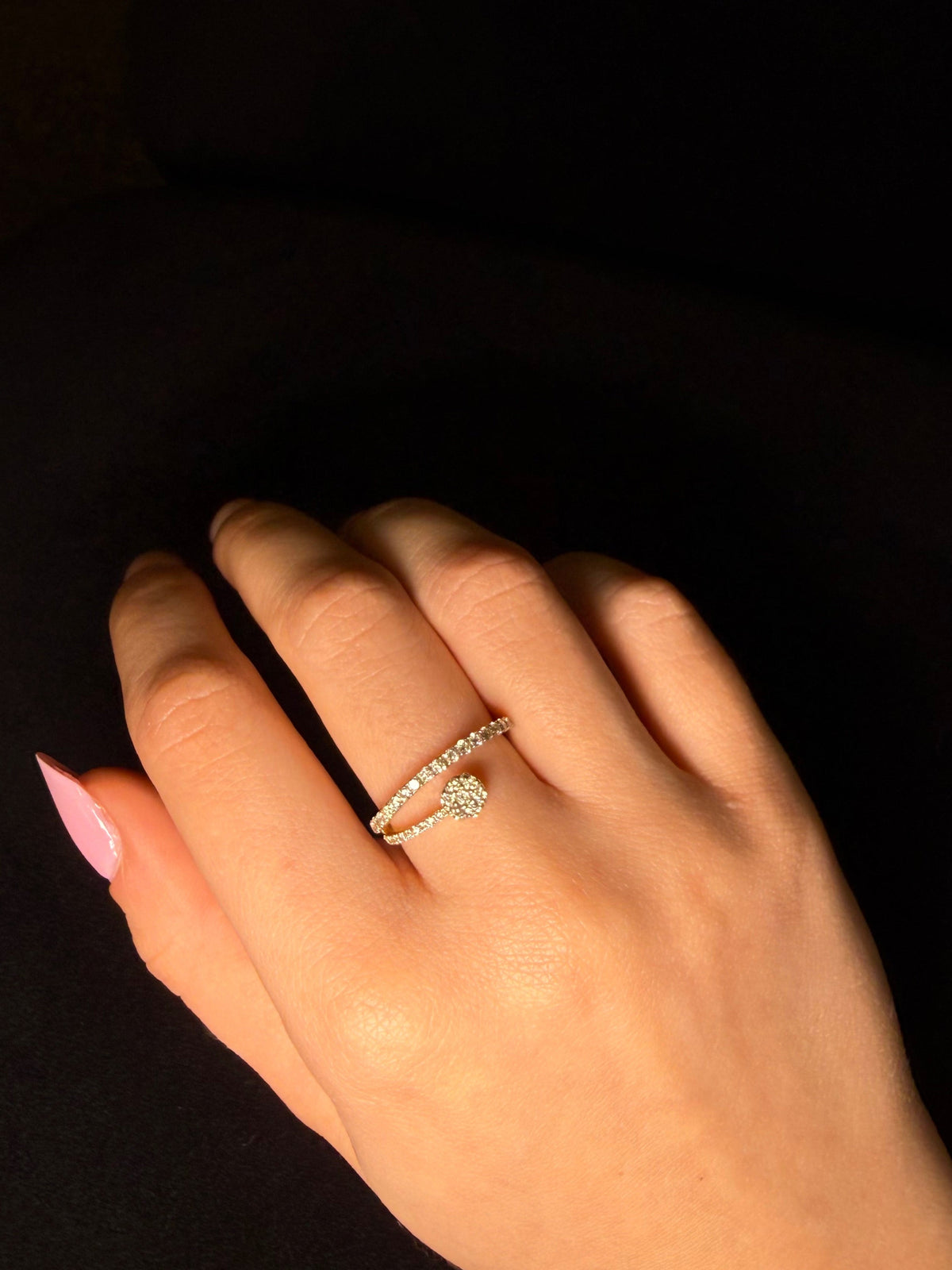 0.52ct Diamond 14K Gold Bypass Ring