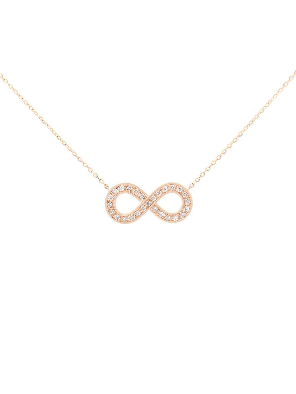 0.20ct Diamond 14K Gold Infinity Symbol Pendant Necklace