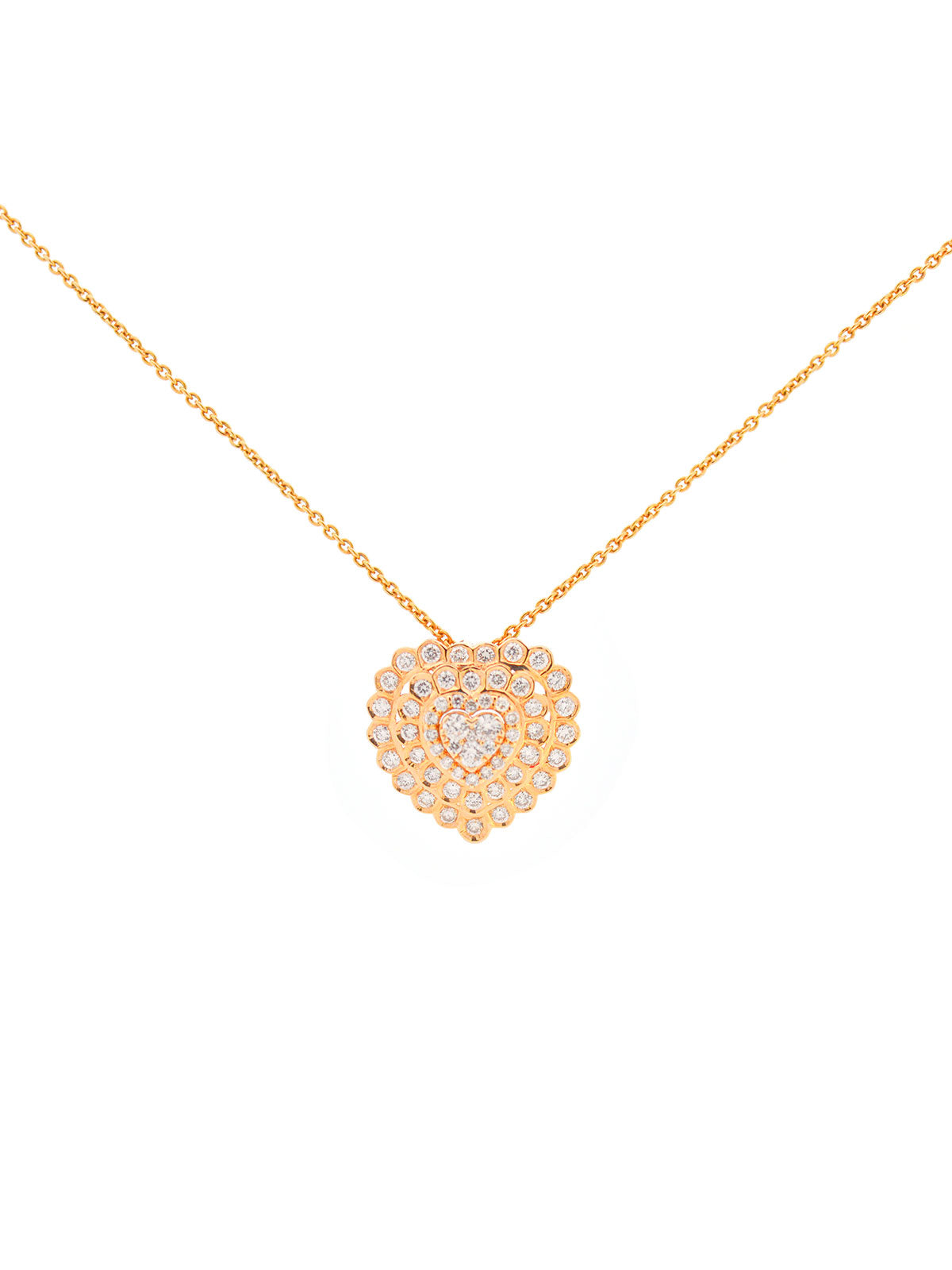 0.69ct Diamond 14K Gold Heart Pendant Necklace