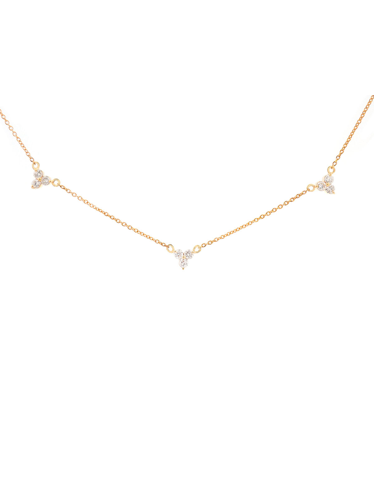 1.13ct Diamond 14K Gold Stationed Necklace