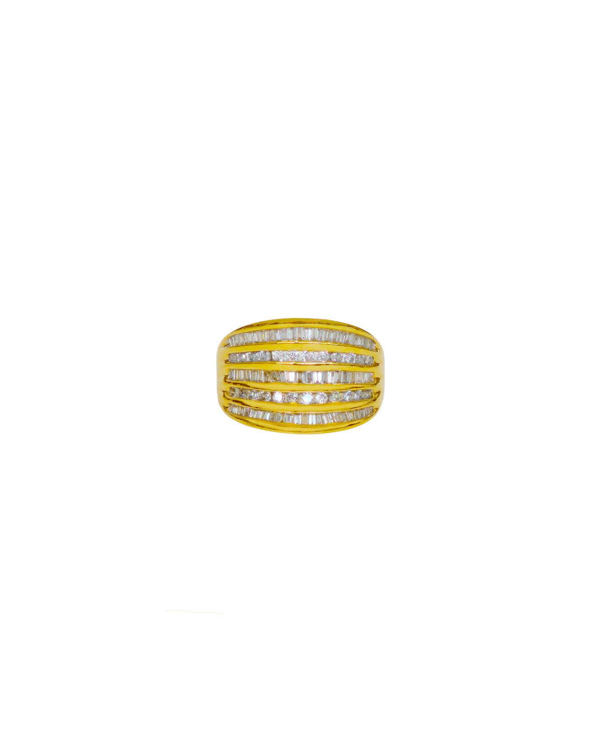 3.40ct Diamond 14K Gold Shield Ring