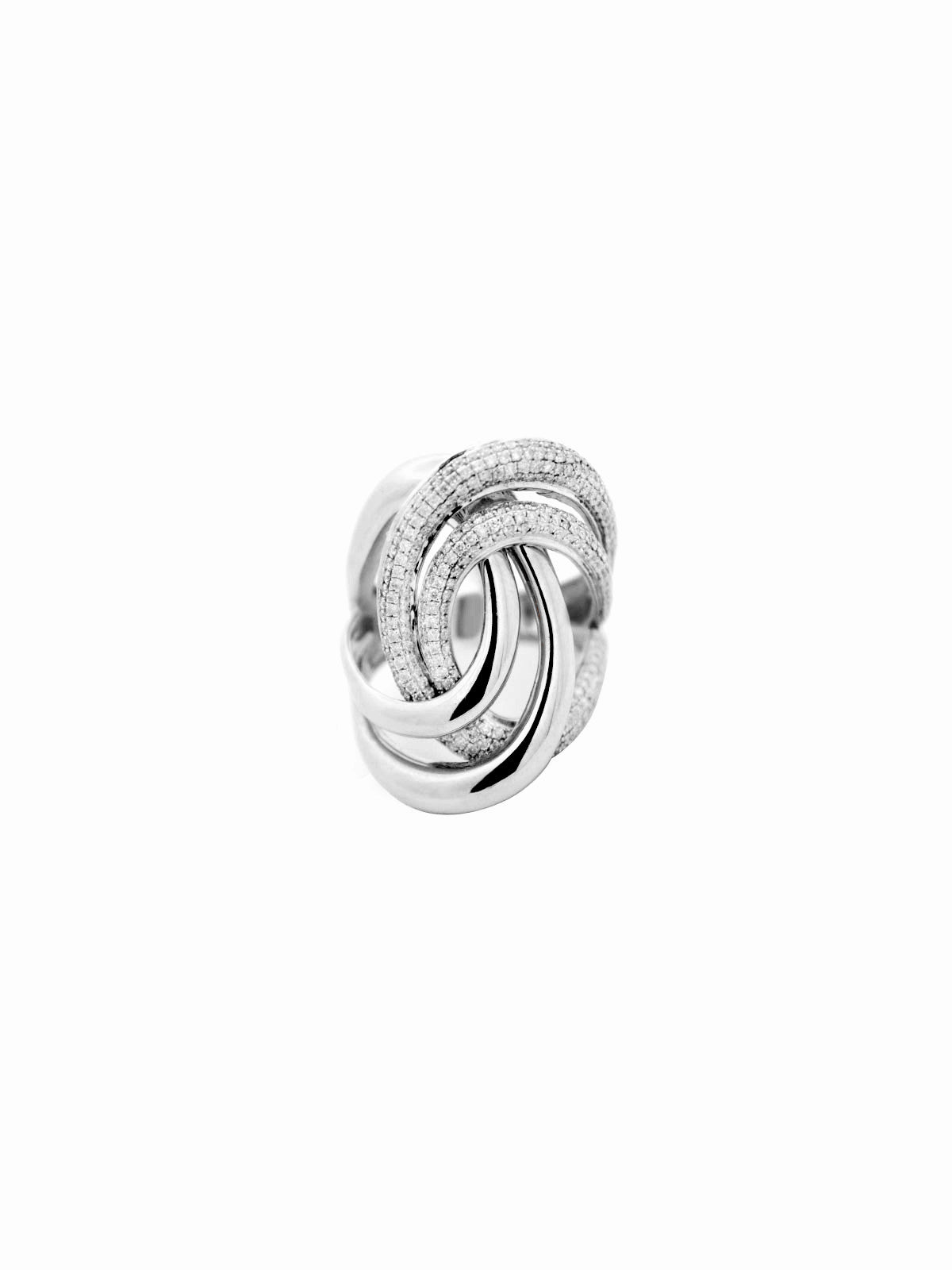 1.36ct Diamond 14K Gold Crossover Ring