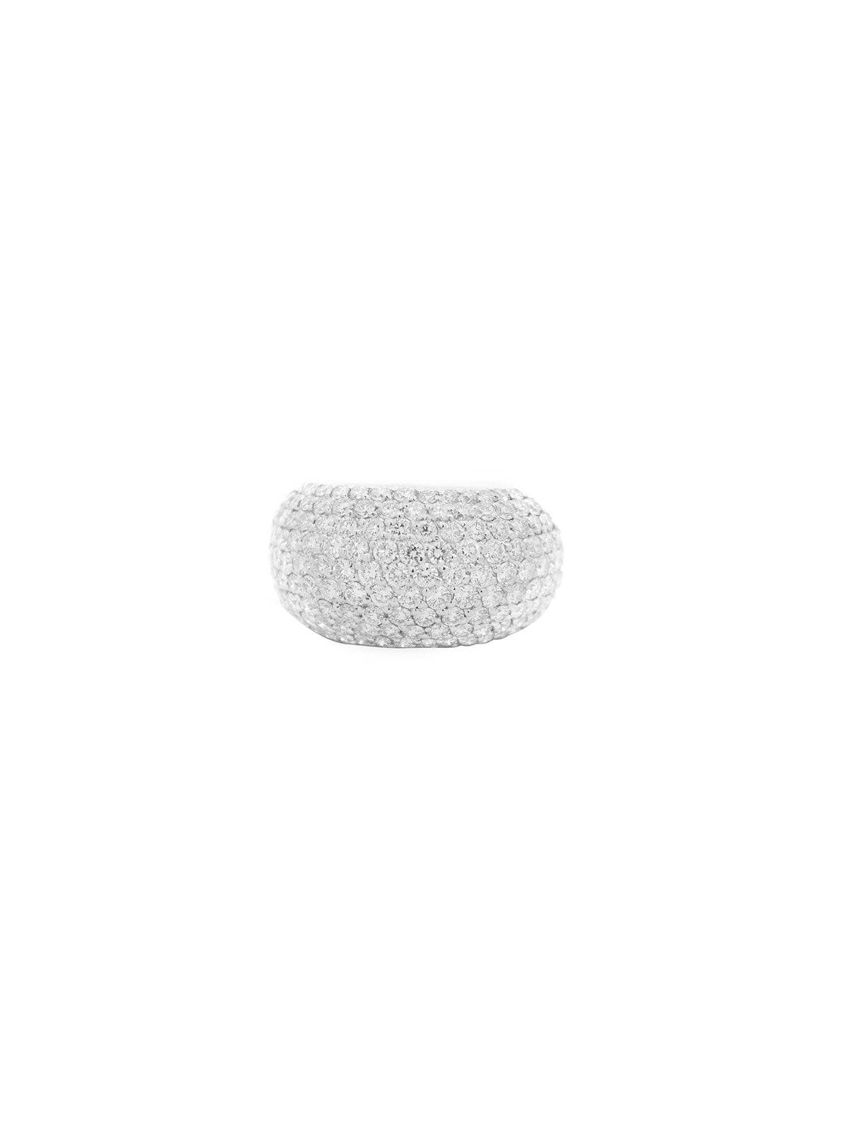 4.02ct Diamond Platinum Pave Dome Ring