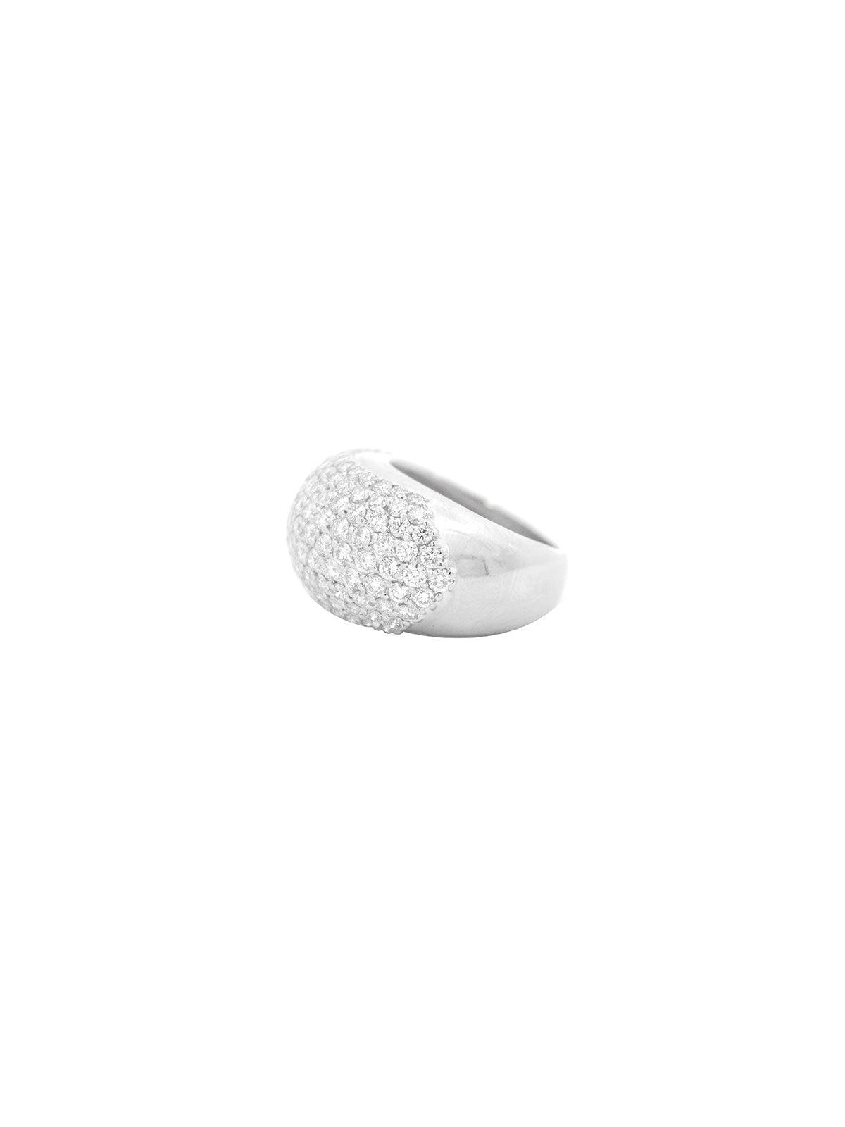 4.02ct Diamond Platinum Pave Dome Ring