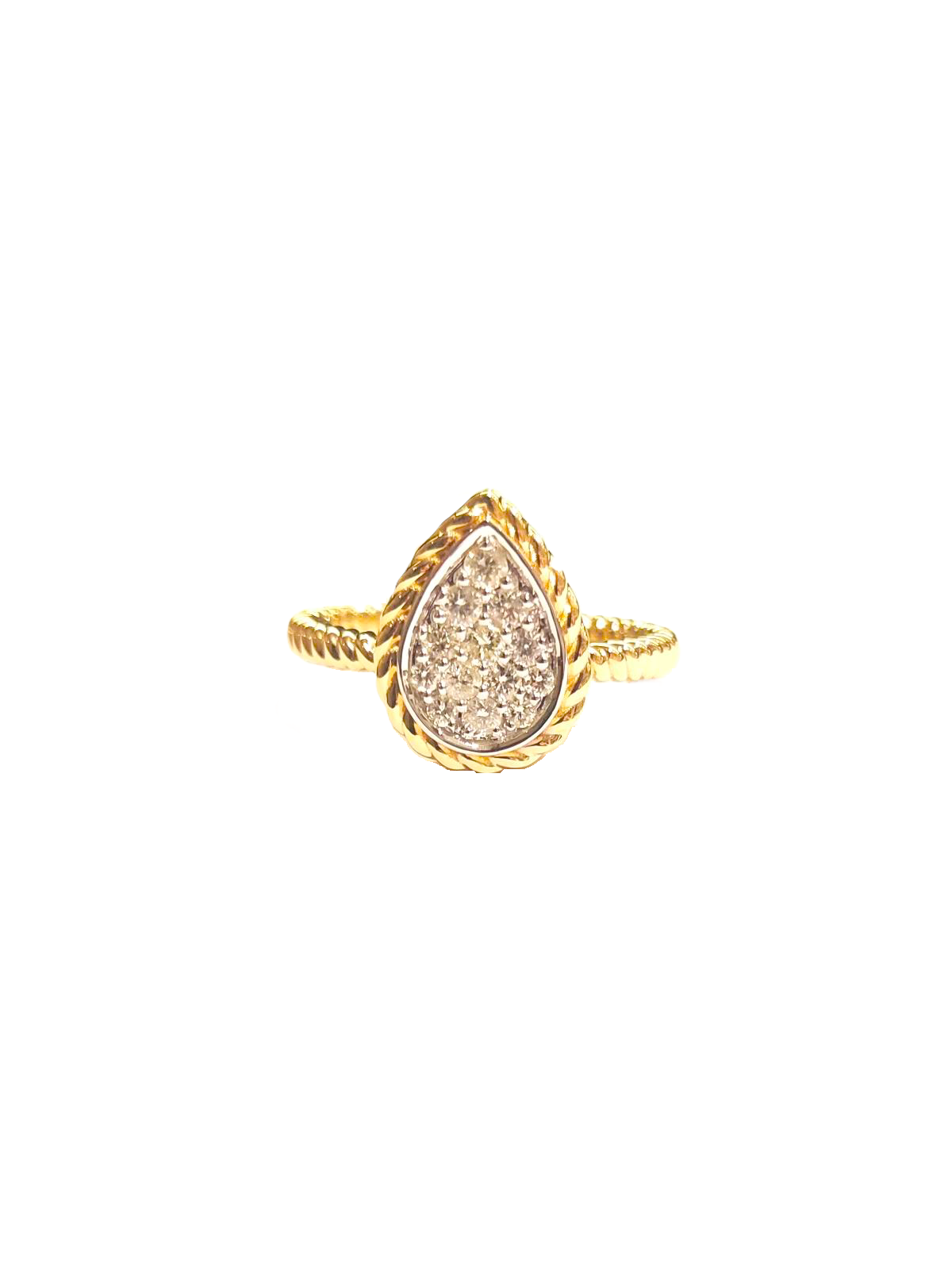0.28ct Diamond 14K Gold Illusion Pear Ring