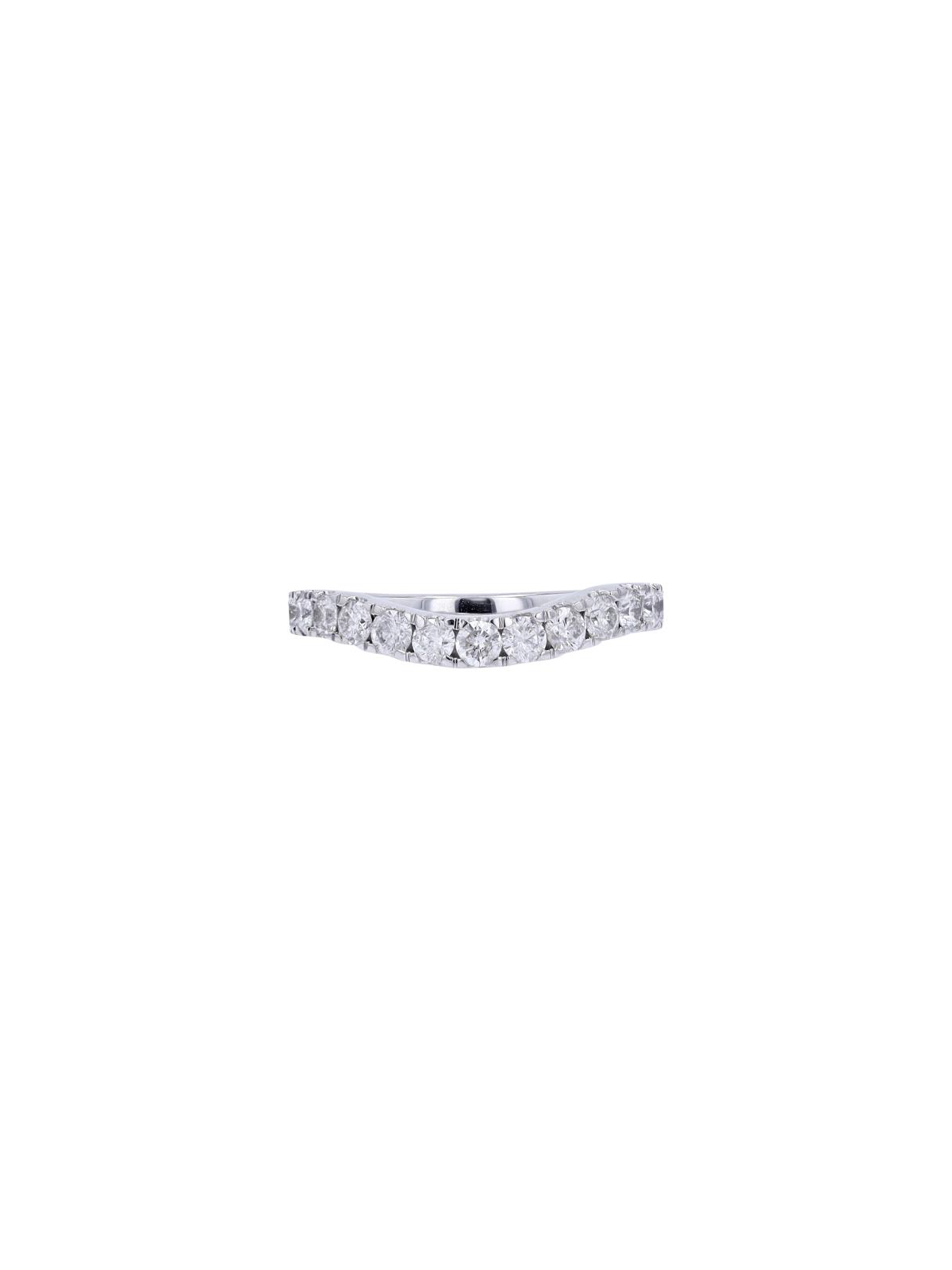 1.00ct Diamond 14K Gold Wave Half Eternity Ring