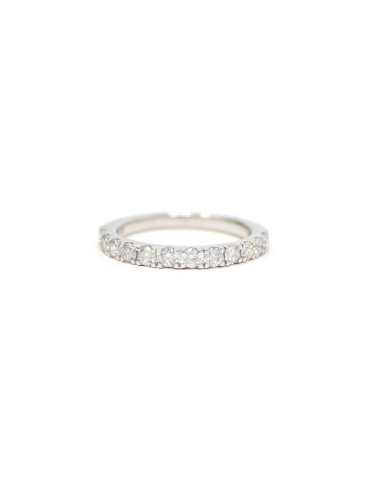0.74ct Diamond 14K Gold Half Eternity Band Ring